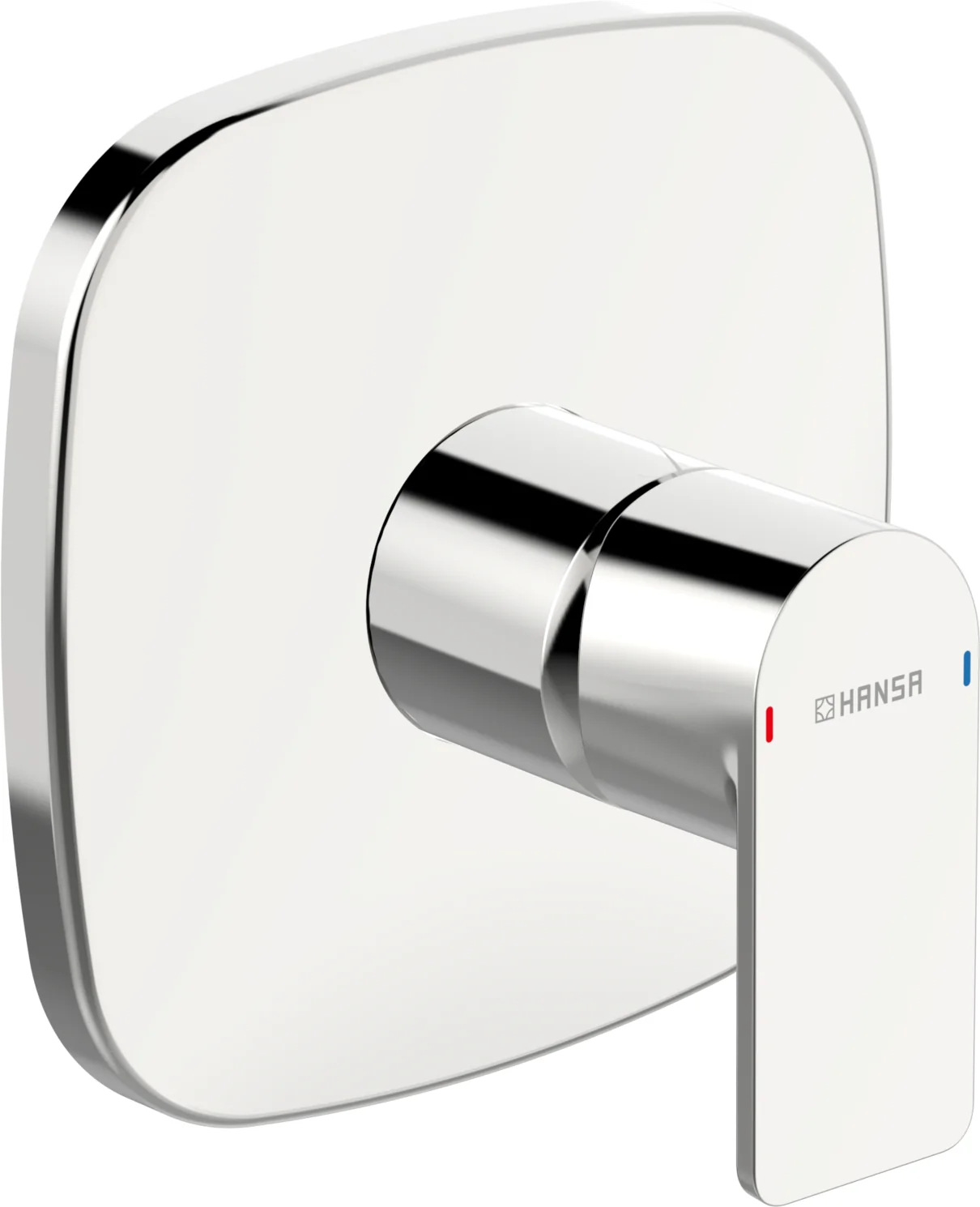 HansaSTELA Duscharmatur Einhebelmischer Fertigset für Brause-Batterie HansaSTELA 8785 Rosette soft edge Chrom