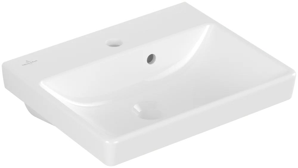 Villeroy & Boch Handwaschbecken Avento, 450x370x180 mm, weiß Alpin, Rechteckform mit Überlauf Villeroy & Boch Handwaschbecken Avento, 450x370x180 mm, weiß Alpin, Rechteckform mit Überlauf