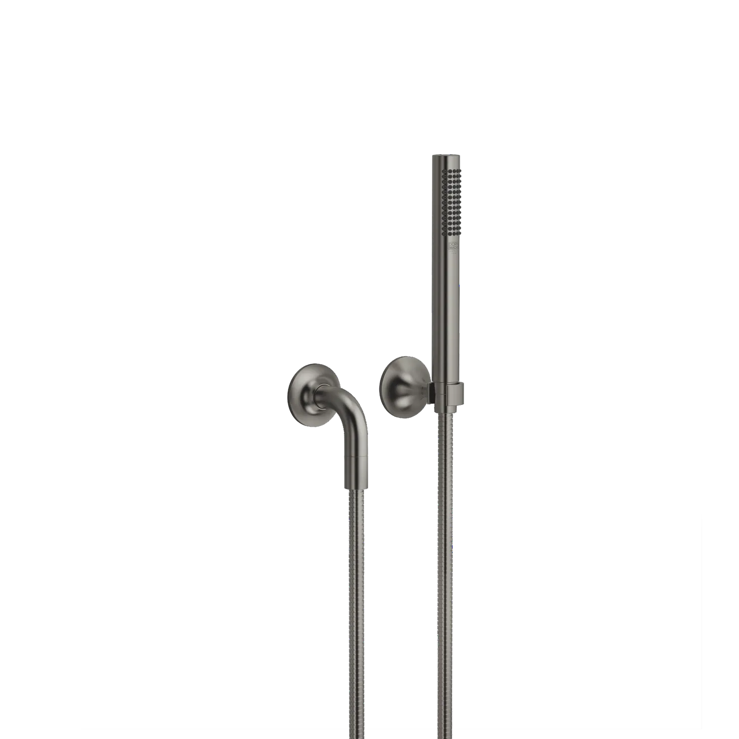 Dornbracht VAIA Schlauchbrausegarnitur mit Einzelrosetten FlowReduce Dark Platinum gebürstet