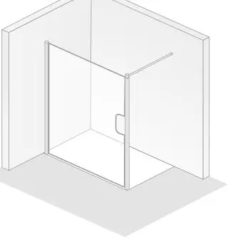 HSK gerahmte Drehtür an Nebenteil 2-teilig „Favorit Nova“ für Seitenwand Glas Klar hell, Profile Weiß, H: 1950 mm
