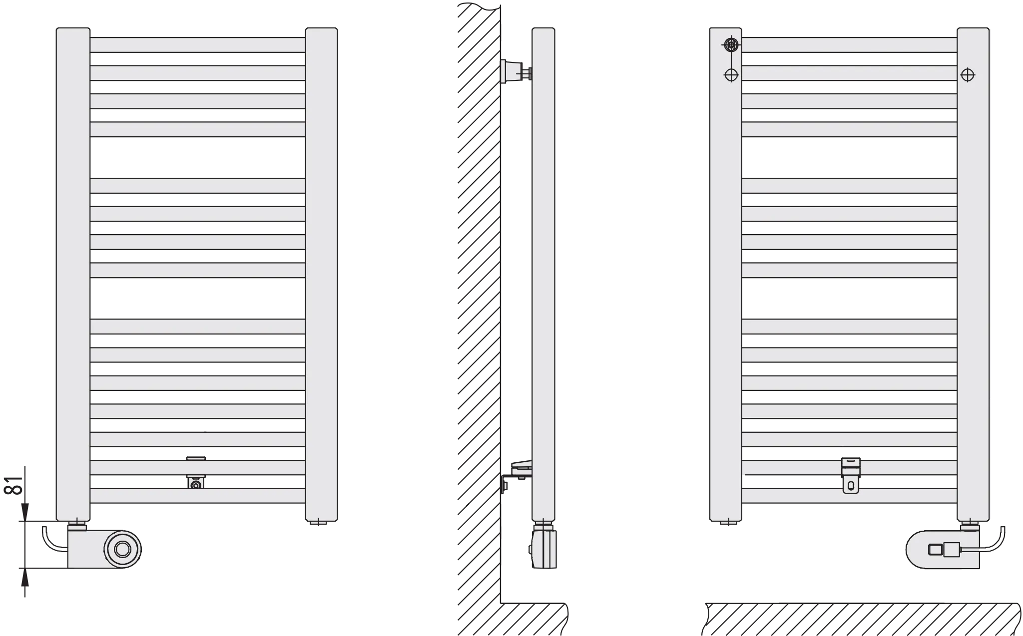 Kermi Elektroheizkörper „Basic®-E“ 45 × 80,4 cm in Weiß