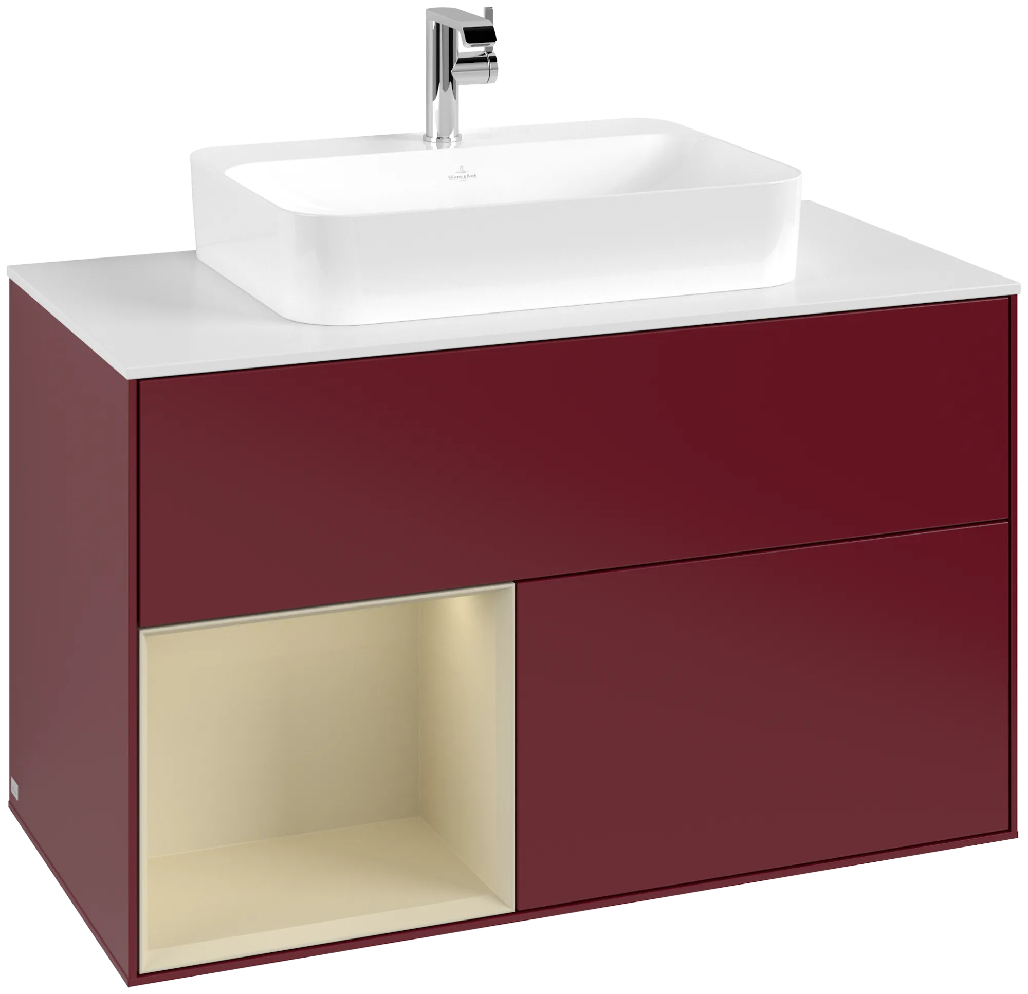 Villeroy & Boch Waschtischunterschrank „Finion“ für Schrankwaschtisch 1000 × 603 × 501 mm Peony Matt Lacquer, für Becken mittig Villeroy & Boch Waschtischunterschrank „Finion“ für Schrankwaschtisch 1000 × 603 × 501 mm Peony Matt Lacquer, für Becken mittig