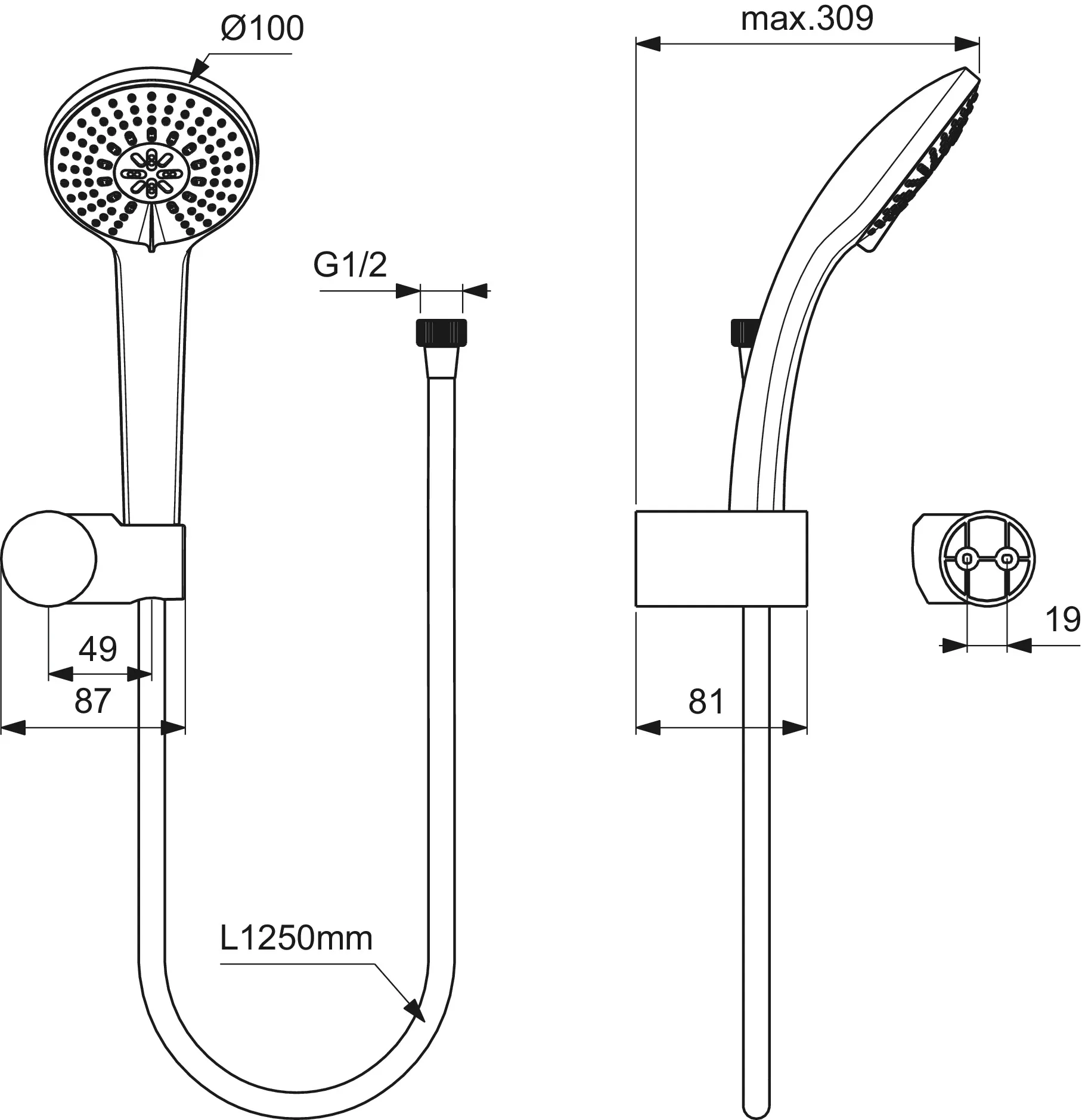 Handbrause „Idealrain“ 8 l/min