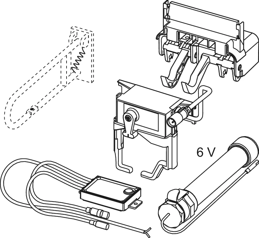 TECEplanus WC-Fernauslösung kabelgebund. Elektrotaster 6 V-Batterie