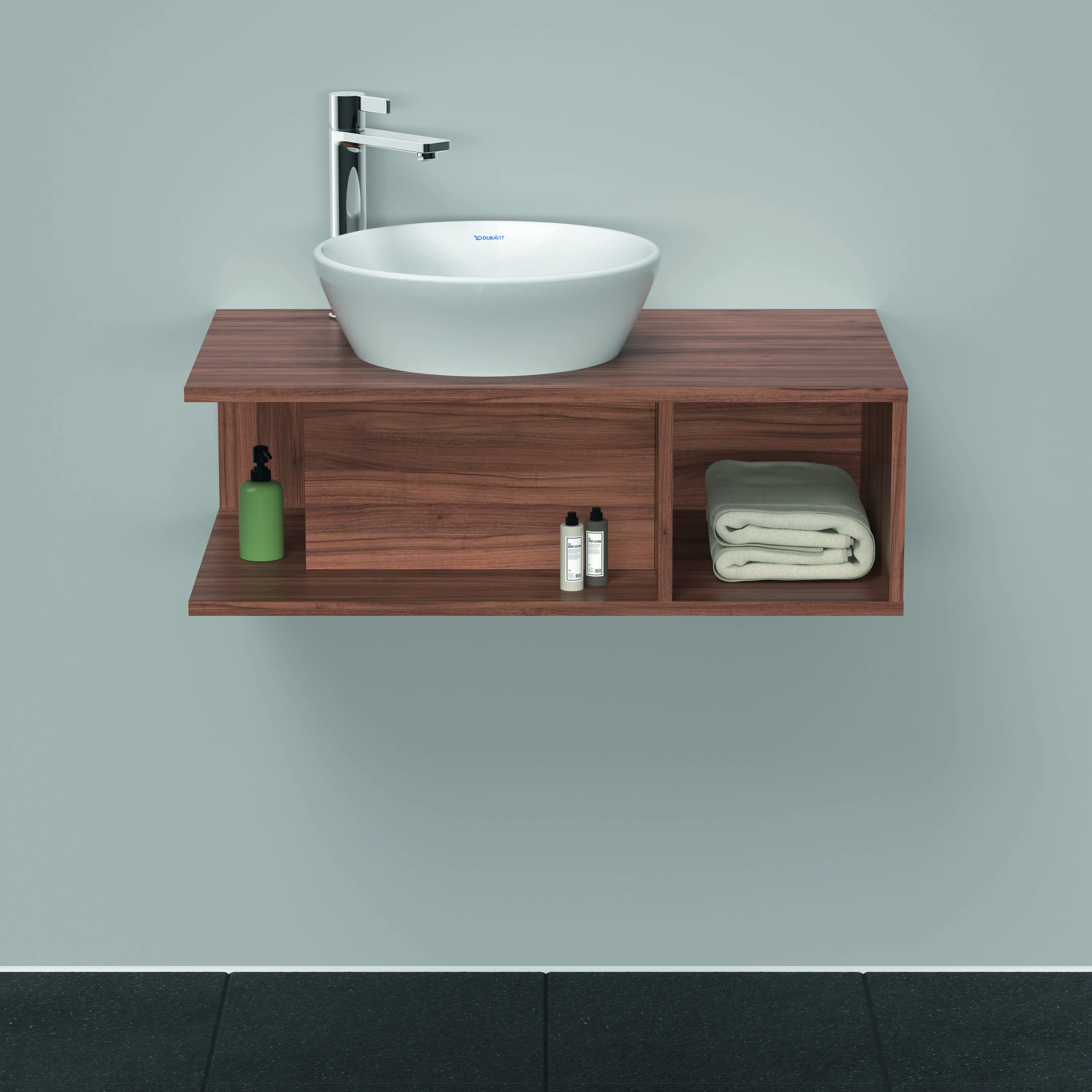 Duravit Waschtischunterschrank wandhängend „D-Neo“ 80 × 26 × 48 cm Nussbaum Natur Duravit Waschtischunterschrank wandhängend „D-Neo“ 80 × 26 × 48 cm Nussbaum Natur