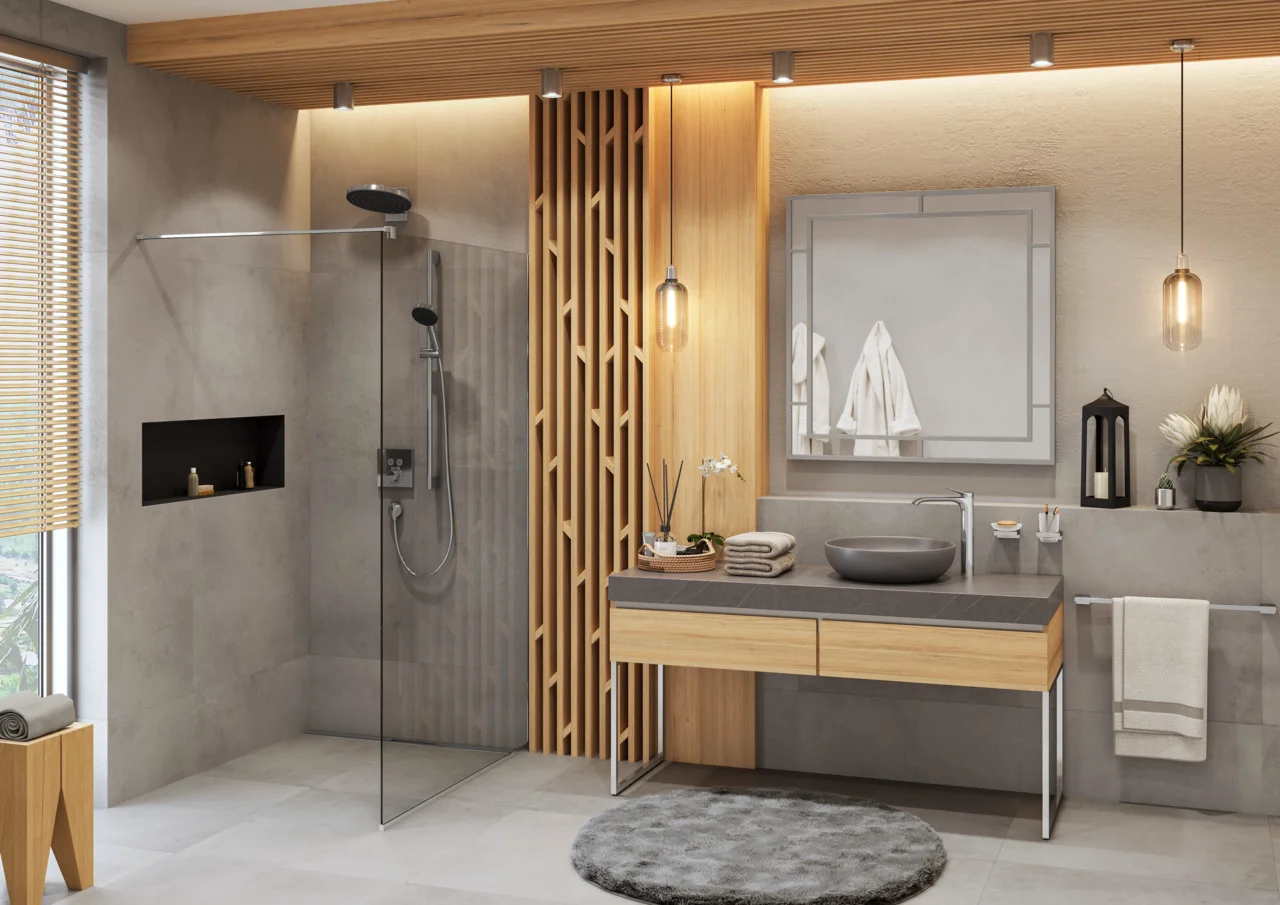 Hansgrohe RainDrain Flex Duschrinne 1000 mm, wandangebunden, chrom, höhenverstellbar um 10 mm, bis zu 60 l/min Ablaufleistung