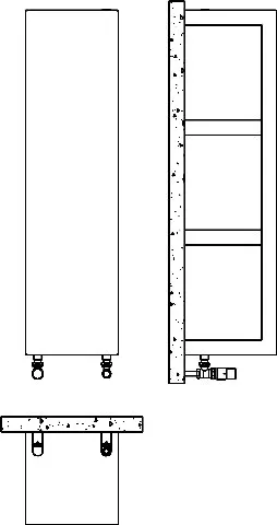 BEMM Design-Heizkörper „Quadraqua“ 30 × 111,6 cm in Hellelfenbein perlmatt