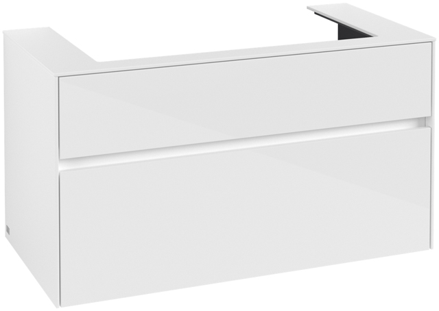 Villeroy & Boch Waschtischunterschrank „Collaro“ für Schrankwaschtisch 100 × 54,8 × 50 cm 2 Auszüge / Schubladen, Waschbecken mittig