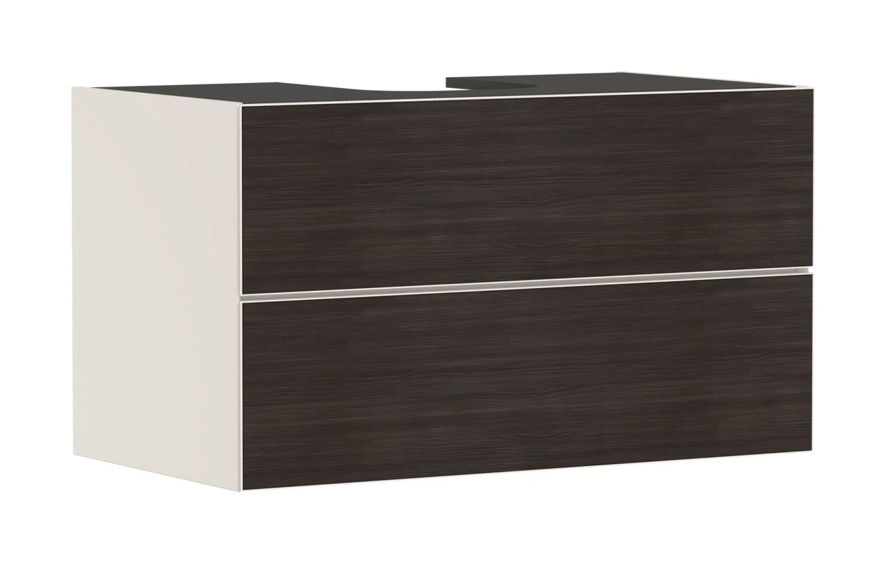 Hansgrohe Xevolos E Waschtischunterschrank Sandbeige Matt, 980/550 mm, 2 Schubkästen, grifflos mit PushOpen, SoftClose, Wandmontage