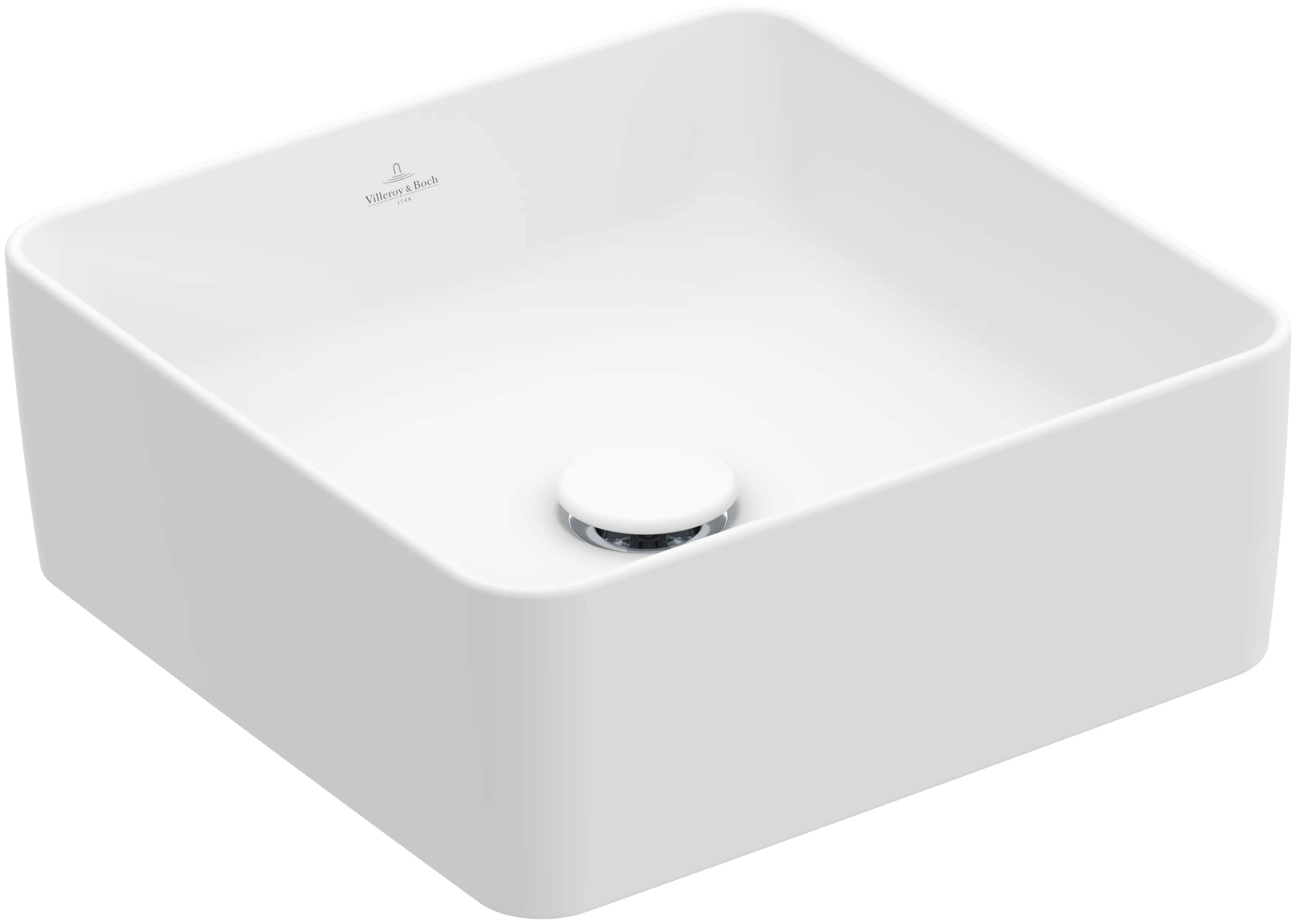 Villeroy & Boch Aufsatzwaschtisch quadrat aus TitanCeram „Collaro“ 145 mm, ohne Hahnlochbohrung in Stone White Villeroy & Boch Aufsatzwaschtisch quadrat aus TitanCeram „Collaro“ 145 mm, ohne Hahnlochbohrung in Stone White