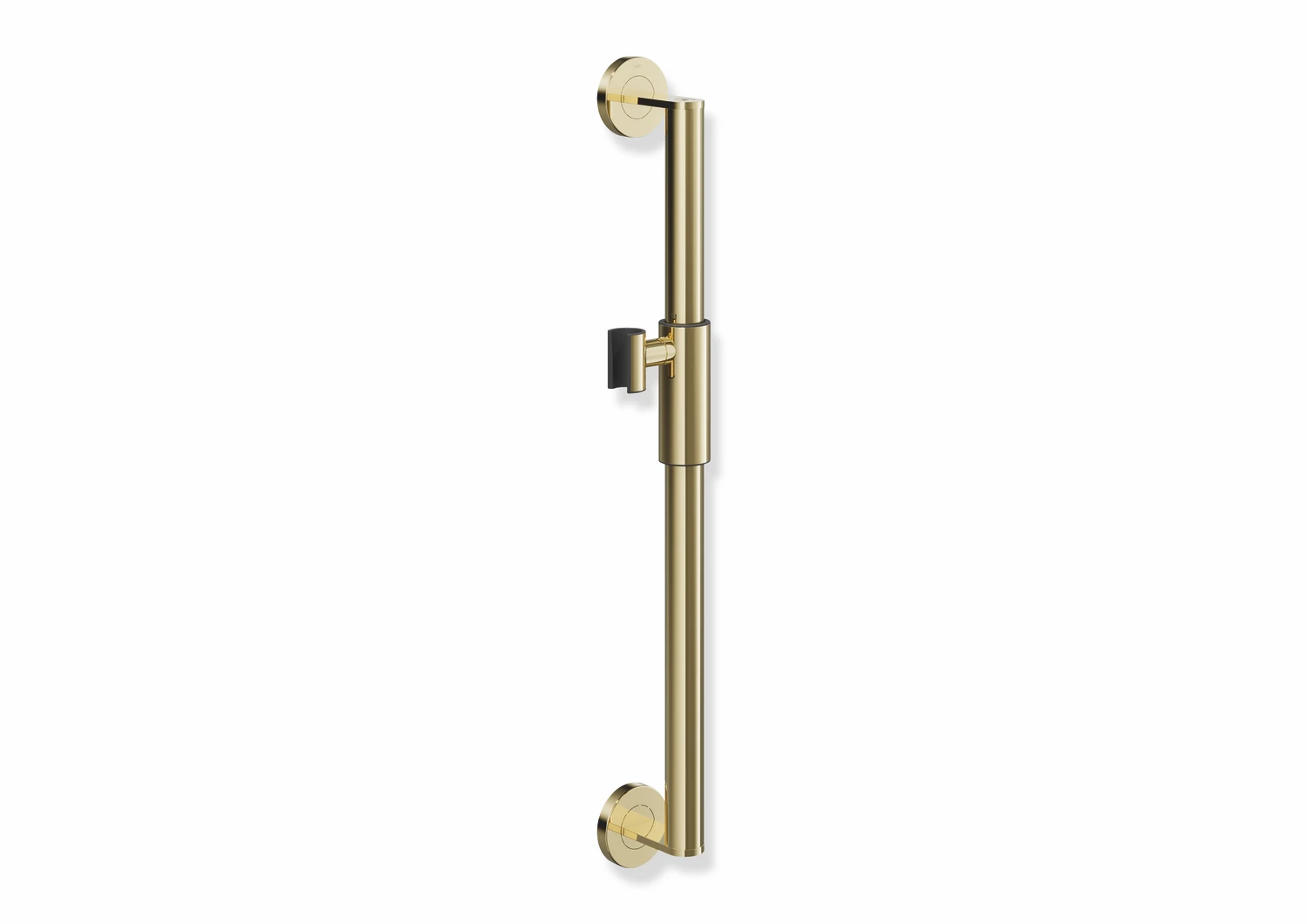 Brausehalterstange, Edelstahl, PVD, Achsmaß 600 mm, D: 32 mm, mit magnetischem Brausehalter, in Farbe CK (Messing glänzend)