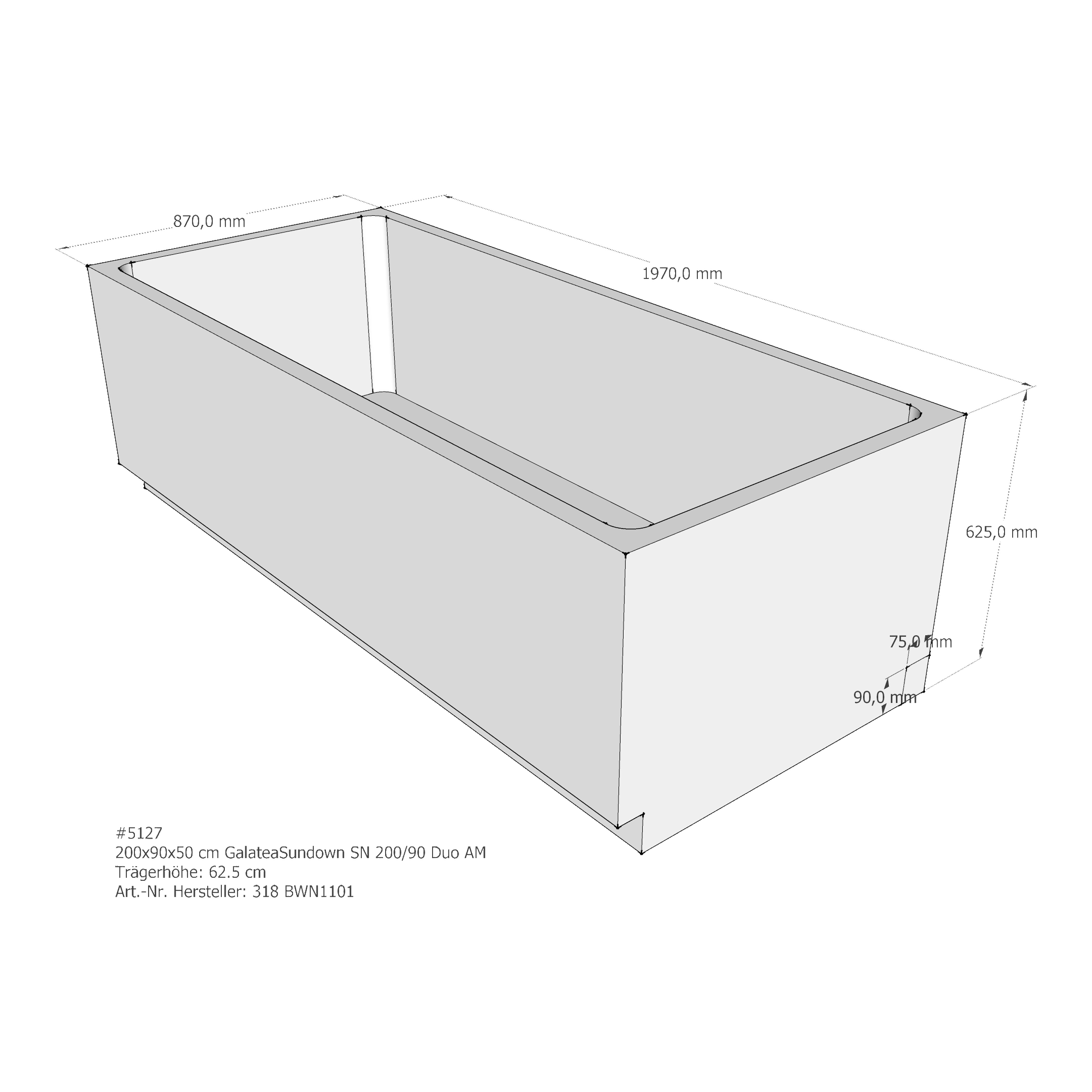 Badewannenträger für Galatea Sundown 200 × 90 × 50 cm Badewannenträger für Galatea Sundown 200 × 90 × 50 cm
