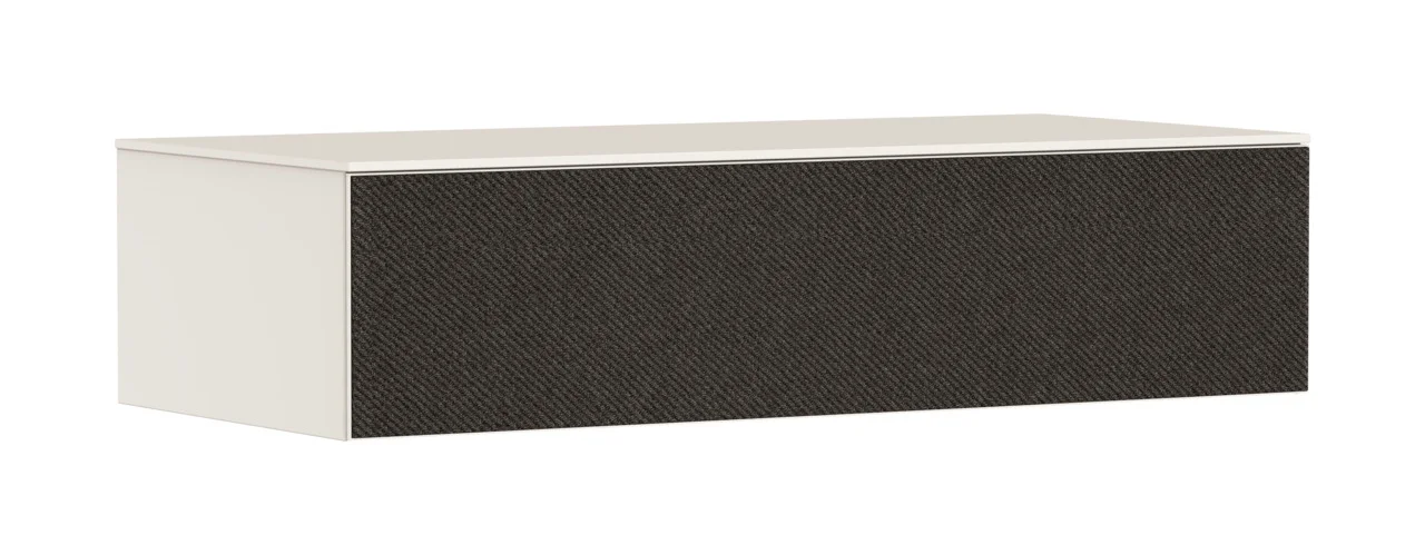 Hansgrohe Xevolos E Sideboard Sandbeige Matt, 1180x550 mm, 1 Schubkasten, Textilfront Dunkelgrau, griff- und fingerabdruckfrei, PushOpen & SoftClose, Wandmontage, vormontiert