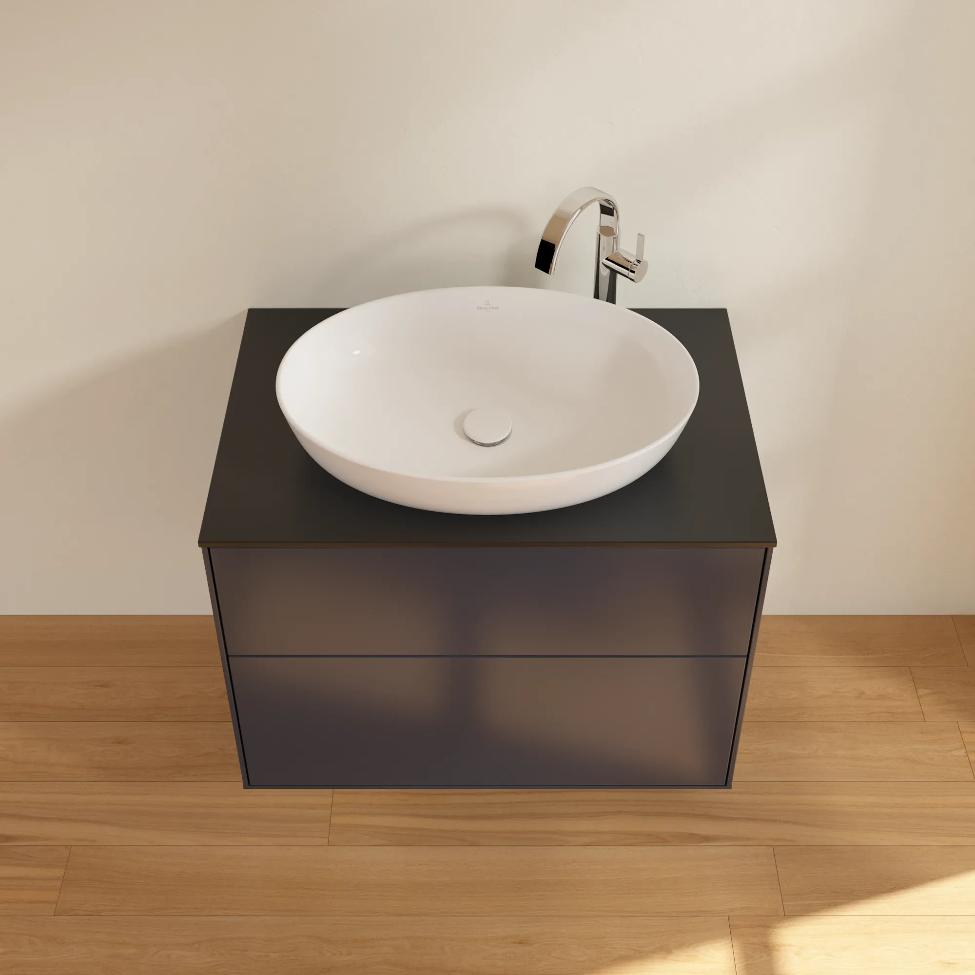 Villeroy & Boch Waschbeckenunterschrank Finion F87, Midnight Blue Matt Lacquer, 800x603x501 mm, mit SoftClosing und Push-to-open Funktion Villeroy & Boch Waschbeckenunterschrank Finion F87, Midnight Blue Matt Lacquer, 800x603x501 mm, mit SoftClosing und Push-to-open Funktion