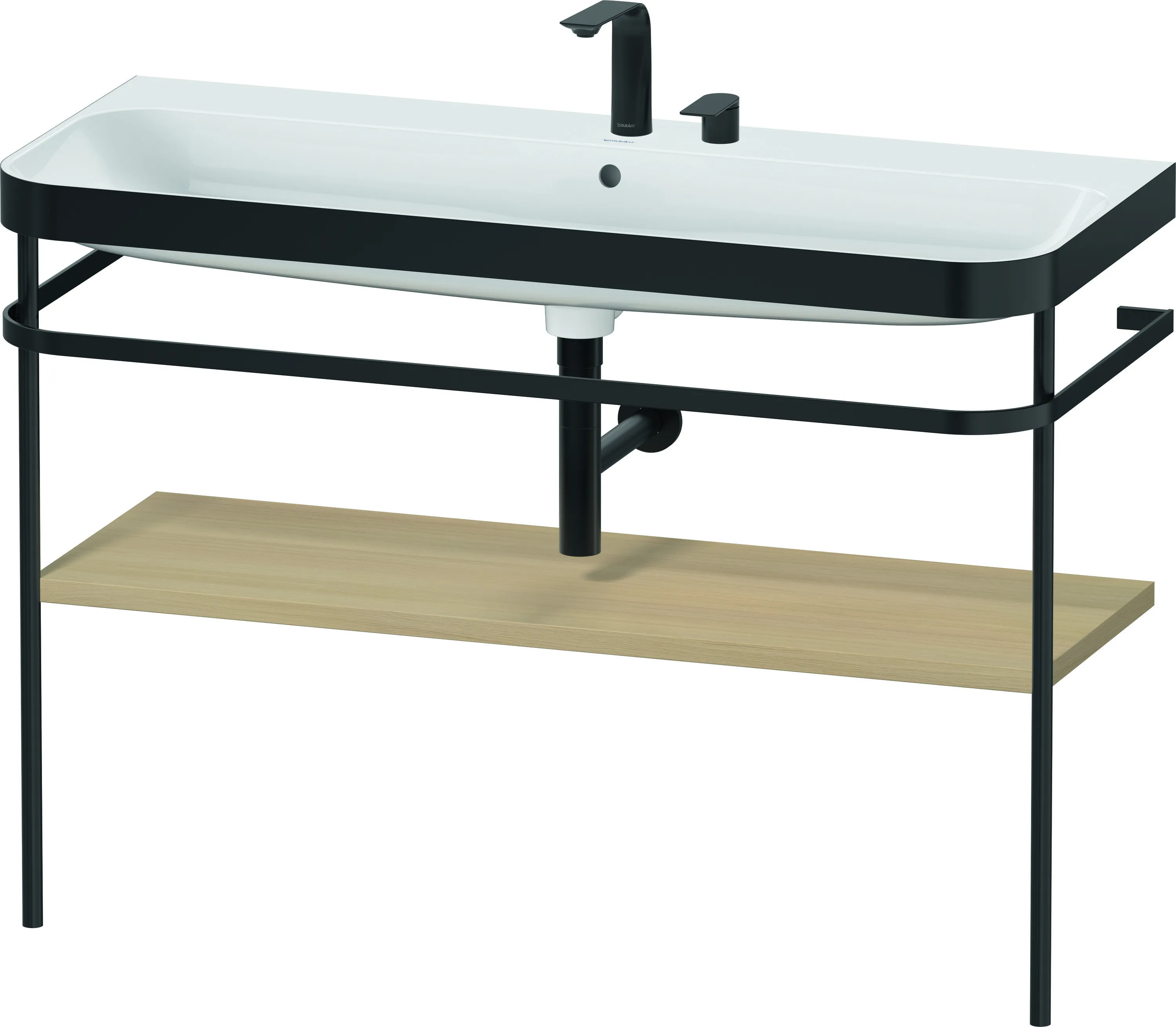 Duravit Waschtischunterschrank mit Metallkonsole „Happy D.2 Plus“ 117,5 × 85 × 49 cm in Mediterrane Eiche