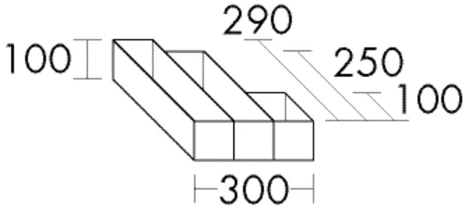 burgbad Zubehör Inneneinteilung-Set Moto aus Stoffkörbe, 3 Boxen (klein, mittel, groß), 290 x 300 x 100 mm