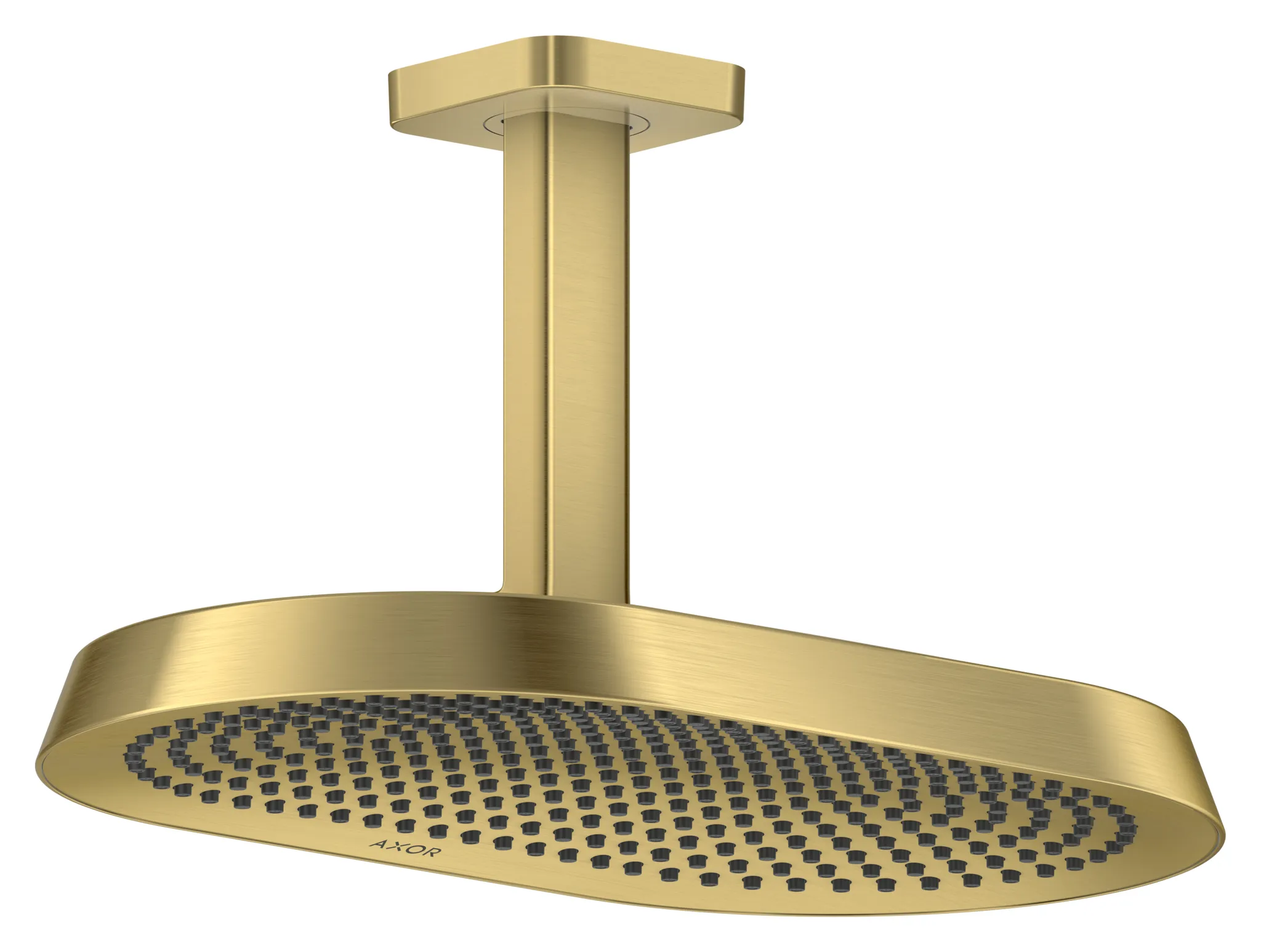 Hansgrohe AXOR ShowerSphere Kopfbrause 370x220 mm, 2jet EcoSmart mit Deckenanschluss BB, Brushed Brass Hansgrohe AXOR ShowerSphere Kopfbrause 370x220 mm, 2jet EcoSmart mit Deckenanschluss BB, Brushed Brass