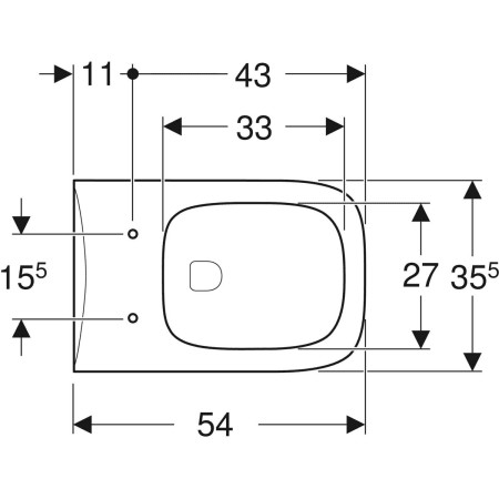 Set Tiefspül-WC „Renova Plan“ 35,5 × 34,5 × 54 cm mit WC-Sitz „Renova Plan“ Warp-Over-Design, Befestigung von oben, Soft Closing