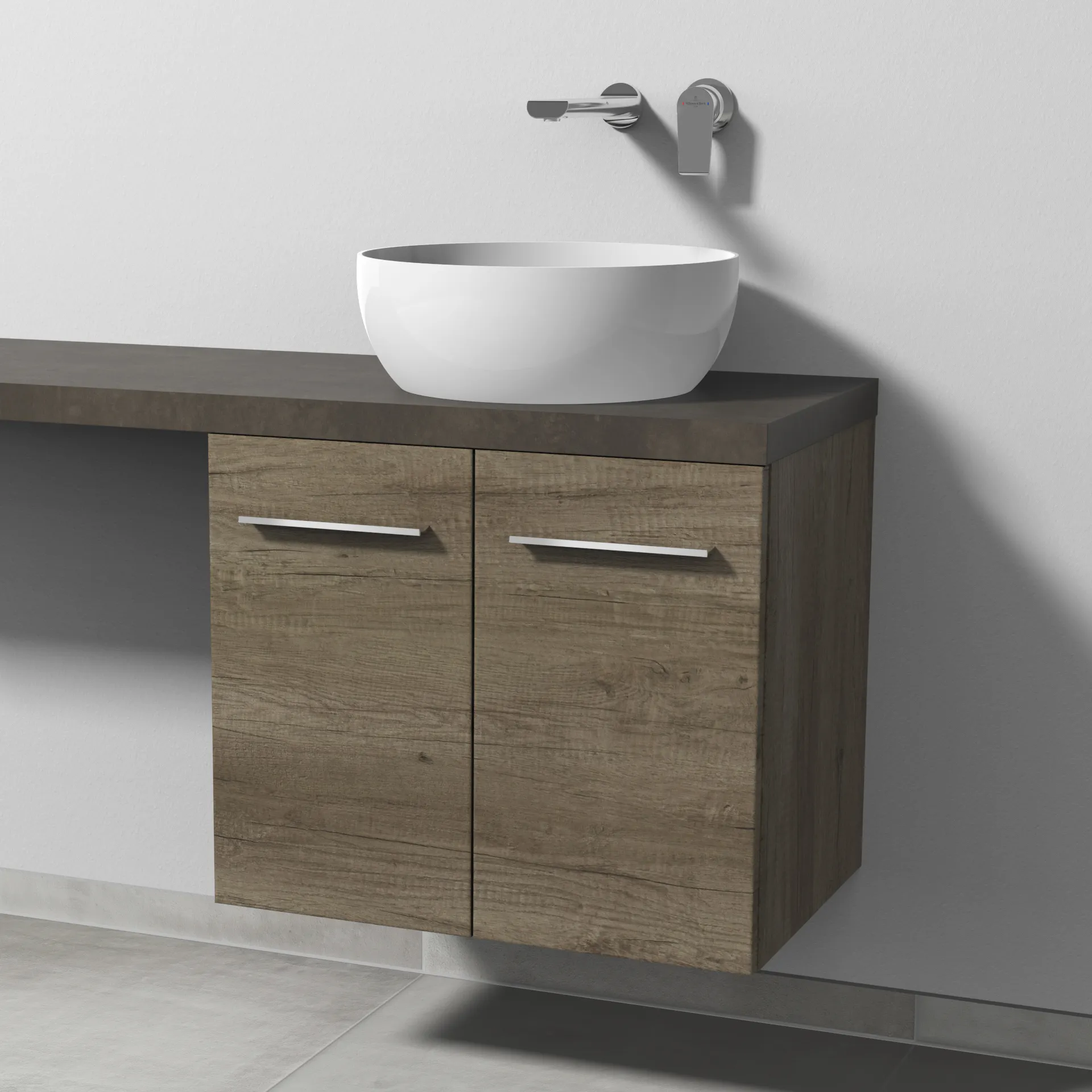 Sanipa Waschtischunterschrank „2morrow“ 600 × 510 × 420 mm in Eiche Nebraska