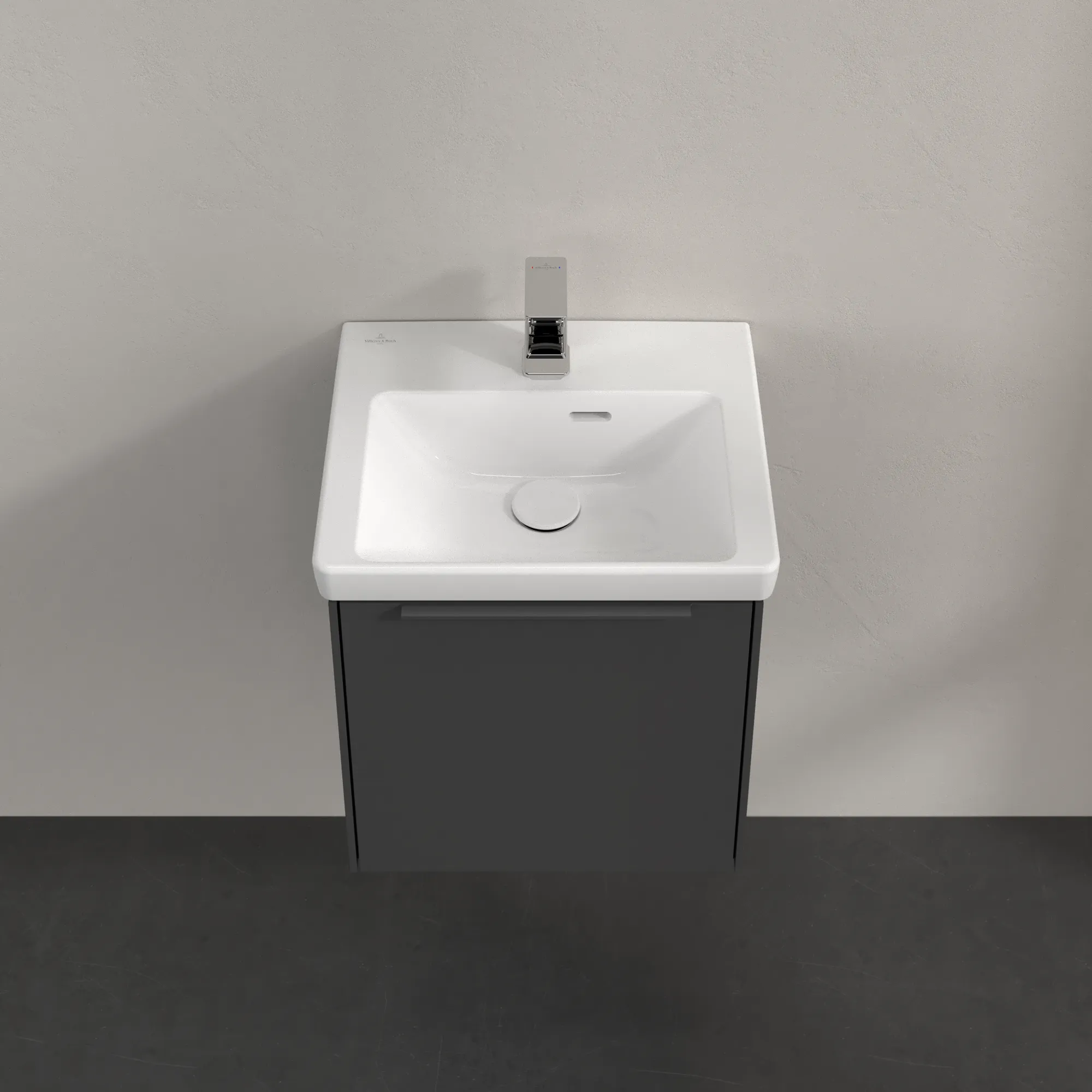 Villeroy & Boch Waschtischunterschrank mit Tür „Subway 3.0“ für Schrankwaschtisch 423 × 429 × 378 mm Graphite, 1 Tür, für Becken mittig, Anschlag links