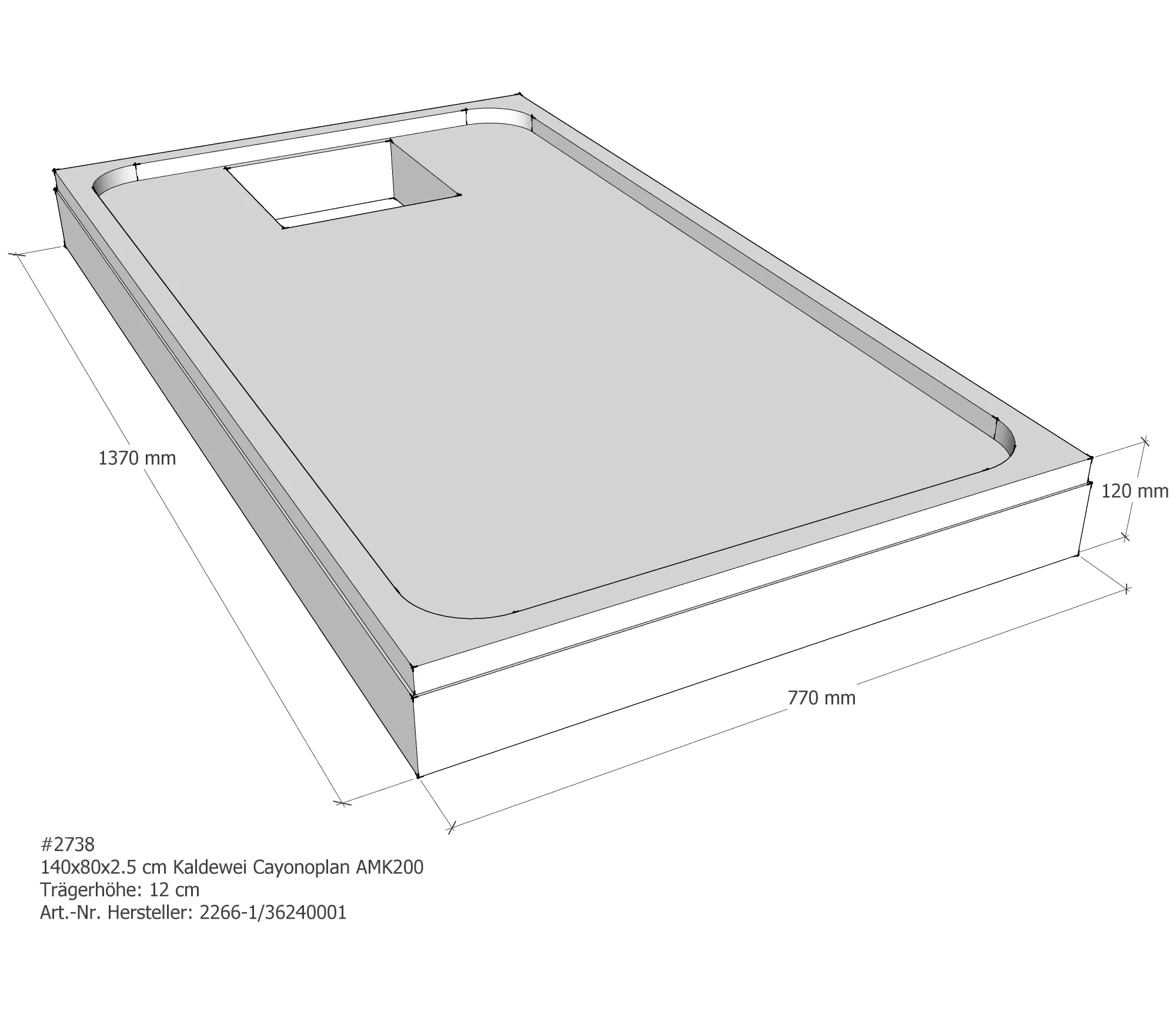 Duschwannenträger für Kaldewei Cayonoplan 140 × 80 × 2,5 cm Breite: 80 cm / Länge: 140 cm Duschwannenträger für Kaldewei Cayonoplan 140 × 80 × 2,5 cm Breite: 80 cm / Länge: 140 cm