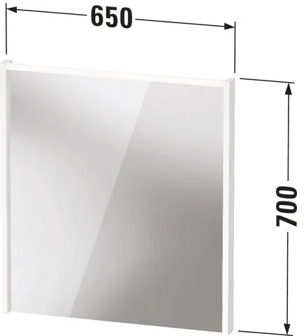 Duravit Spiegel mit LED-Beleuchtung „D-Code“ 65 × 70 cm in Basalt Matt