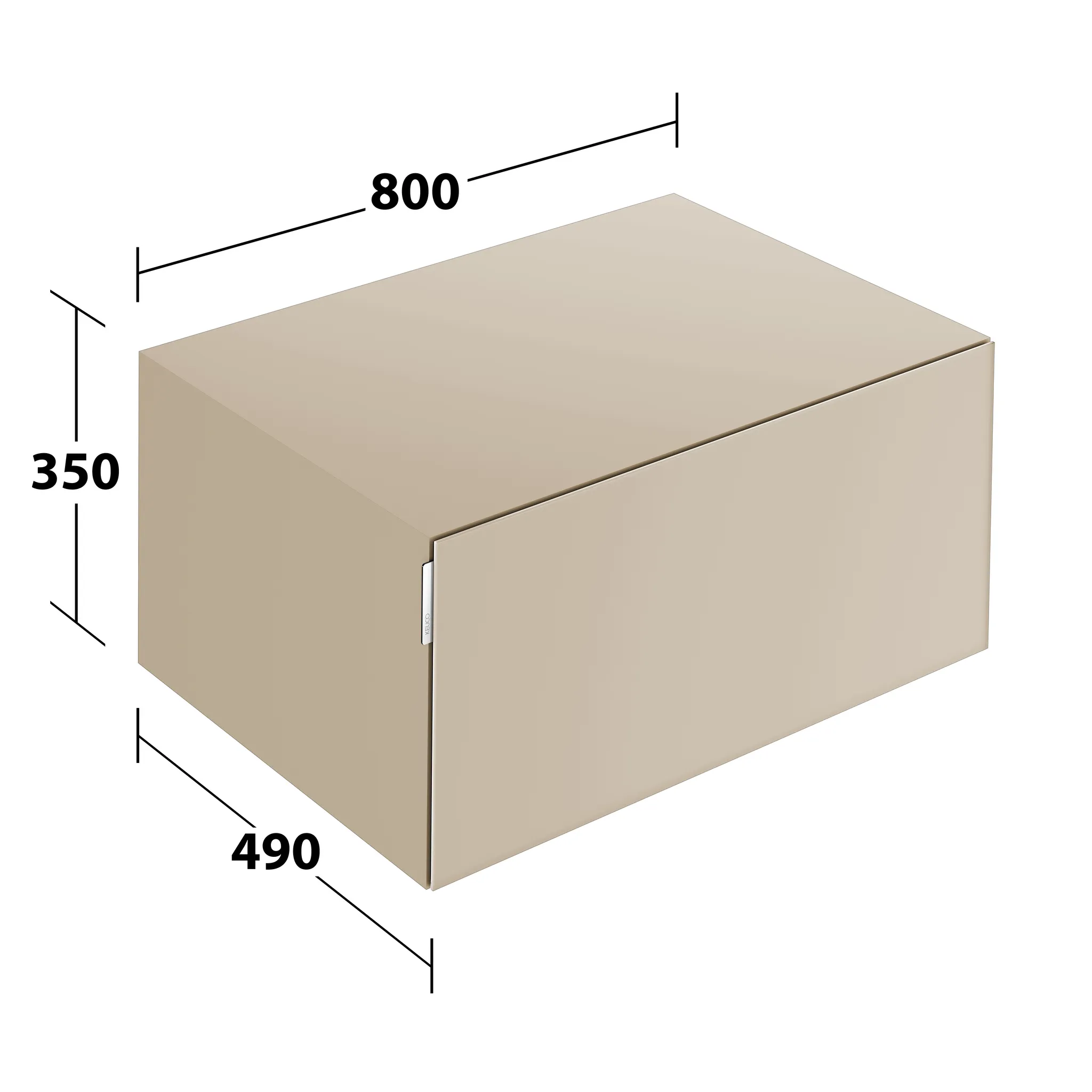 KEUCO Sideboard mit Auszug „Edition 11 Art“ Sand (Glas, satiniert), Sand (Lack, seidenmatt), mit Beleuchtung 80 × 35 × 49 cm