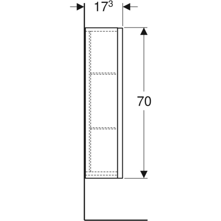 Renova Plan Hängeschrank mit einer Tür: 39x70x17.3cm, Nussbaum hickory hell