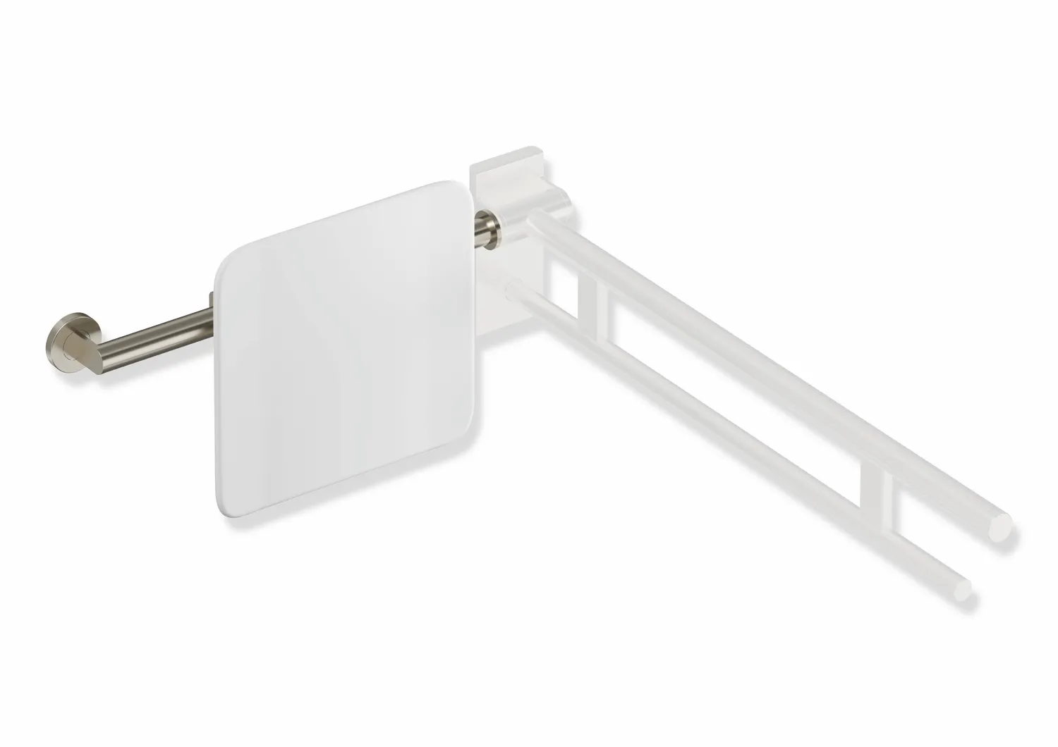 Rückenstütze, System 900, Anbindung Edst. PVD., Lehne Kst., weiß, Achsmaß verstellbar 564-664 mm, T: 150 mm, einseitig Wandmontage mit Rosetten (rechts), einseitig Montage an SK-Griffen, Design (A) (links), in Farbe CK (messing glänzend) Rückenstütze, System 900, Anbindung Edst. PVD., Lehne Kst., weiß, Achsmaß verstellbar 564-664 mm, T: 150 mm, einseitig Wandmontage mit Rosetten (rechts), einseitig Montage an SK-Griffen, Design (A) (links), in Farbe CK (messing glänzend)