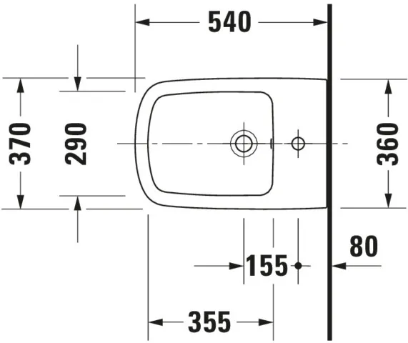 Duravit Wand-Bidet „DuraStyle“, Befestigung verdeckt 37 × 54 × 32,5 cm