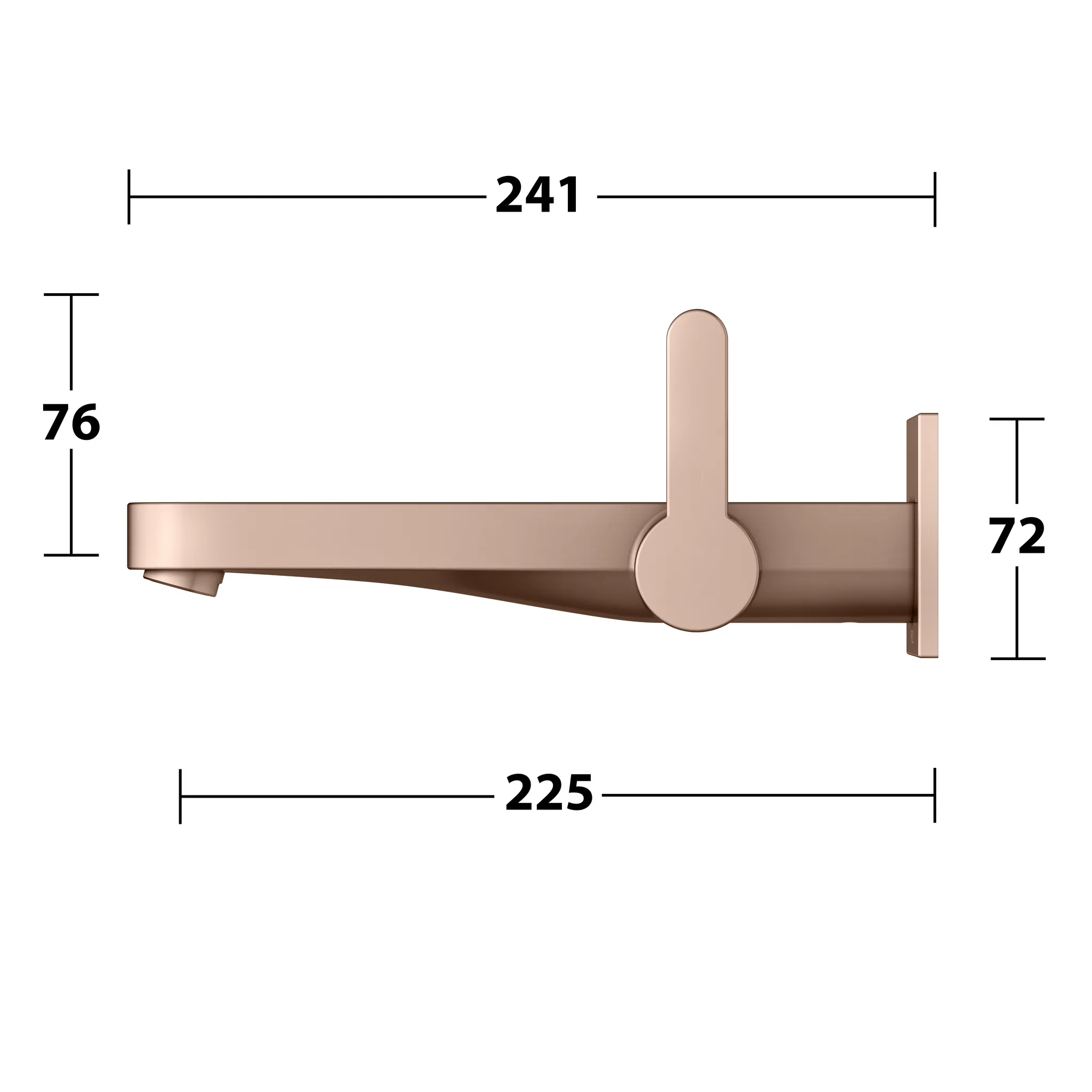 IXMO Einhebel-Waschtischmischer UP Ausladung 225 mm/IXMO Flat Rotgold geb.