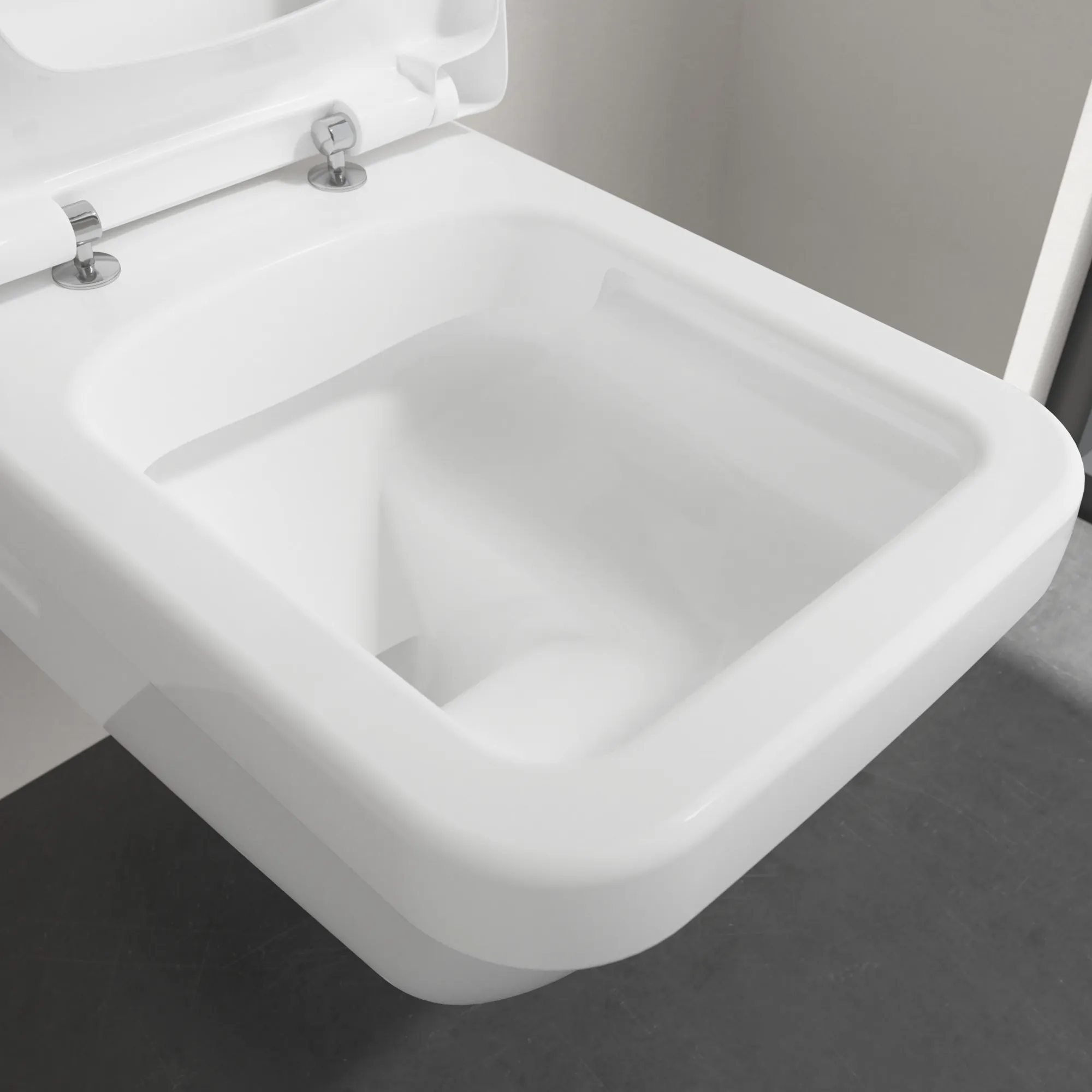 Wand-Tiefspül-WC Combi-Pack DirectFlush „Architectura“ 37 × 31,6 × 53 cm in Weiß Alpin, ohne Spülrand, Abgang waagerecht