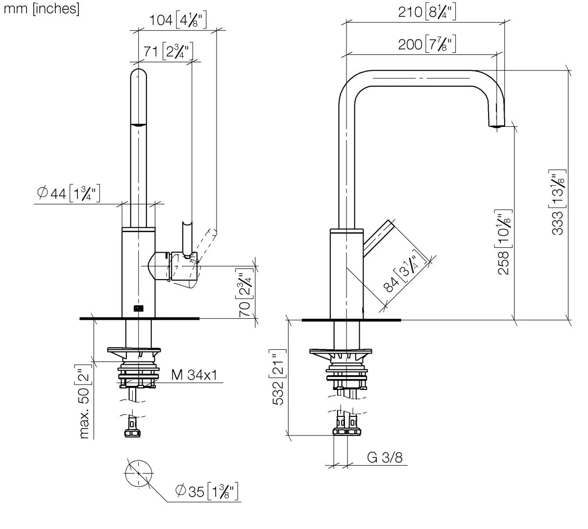 Einhebelmischer META SQUARE Chrom 33800861