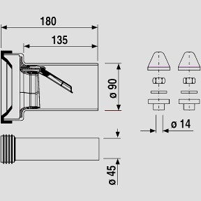 WC-Anschlussset DN90 Rattensperre, Befestigungsset