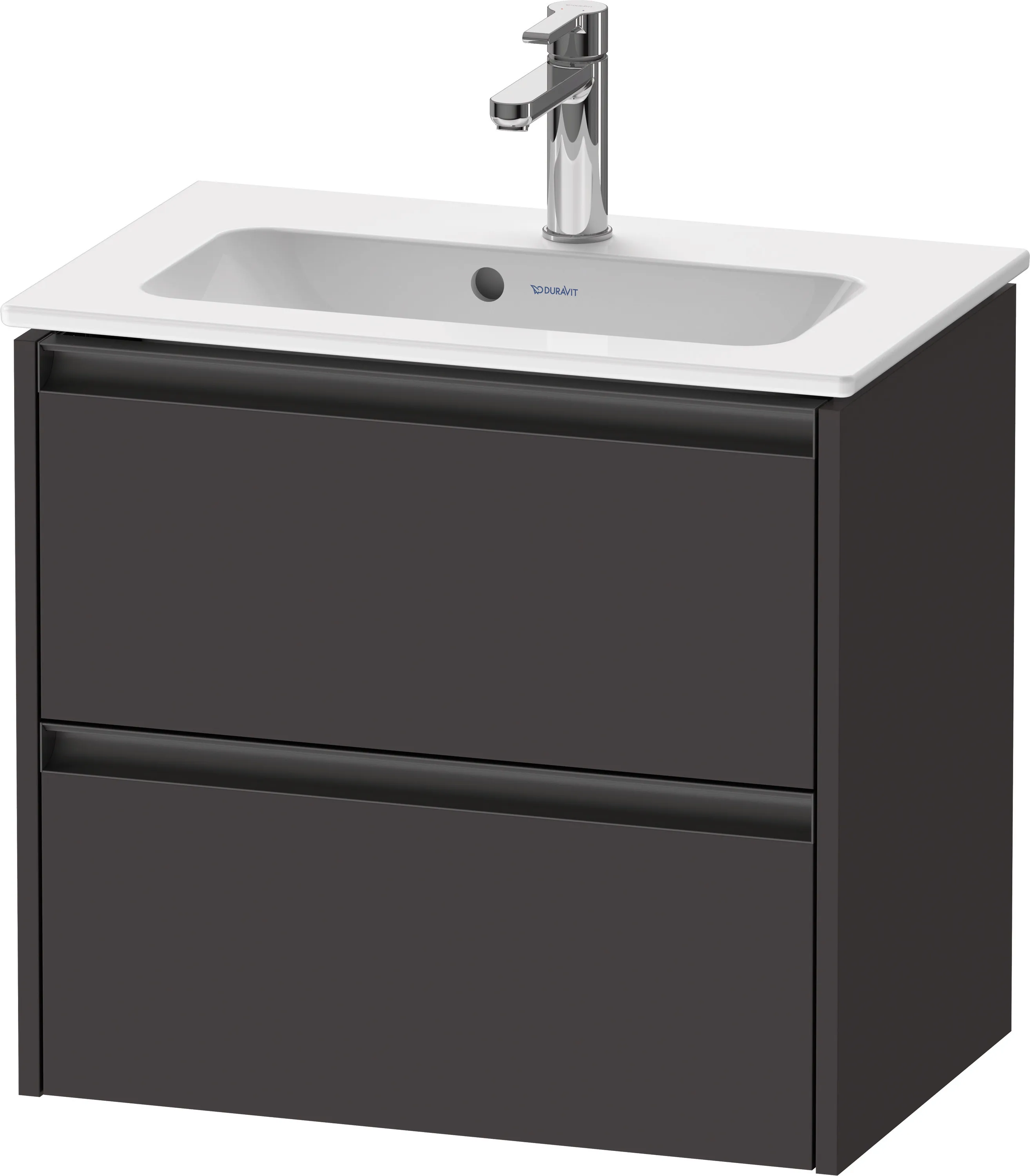 Duravit Waschtischunterschrank wandhängend „Ketho.2“ 61 × 54,9 × 39 cm Graphit Supermatt