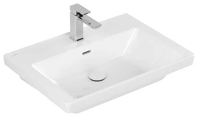 Villeroy & Boch Wandwaschtisch aus TitanCeram „Subway 3.0“ 650 × 470 × 165 mm, ohne Hahnlochbohrung, Hahnlochposition mittig in Weiß Alpin Villeroy & Boch Wandwaschtisch aus TitanCeram „Subway 3.0“ 650 × 470 × 165 mm, ohne Hahnlochbohrung, Hahnlochposition mittig in Weiß Alpin
