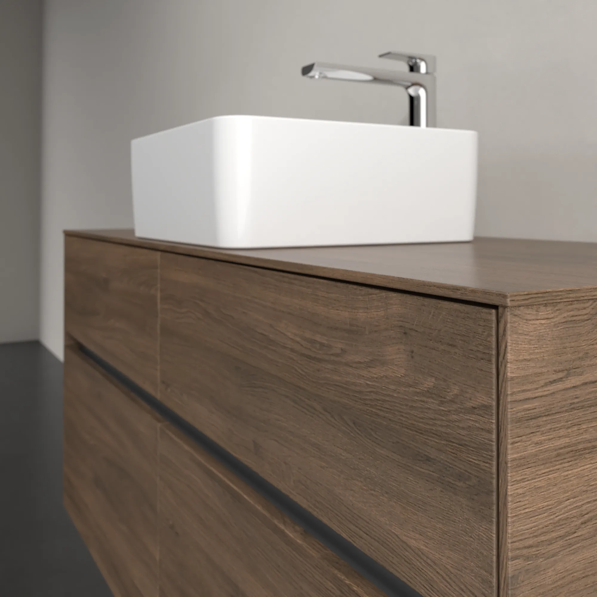 Villeroy & Boch Waschtischunterschrank „Collaro“ 1200 × 548 × 500 mm Arizona Oak, ohne Beleuchtung, für Becken mittig