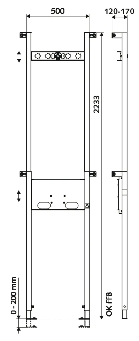 Dusch-Modul MONTUS, B 50 cm x H 223,3 cm, Rahmen pulverbeschichtet