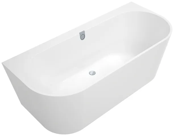 Villeroy & Boch Badewanne „Oberon 2.0“ Colour on Demand vorwand rechteck 180 × 80 cm, Mittelablauf in Weiß Alpin / Colour On Demand