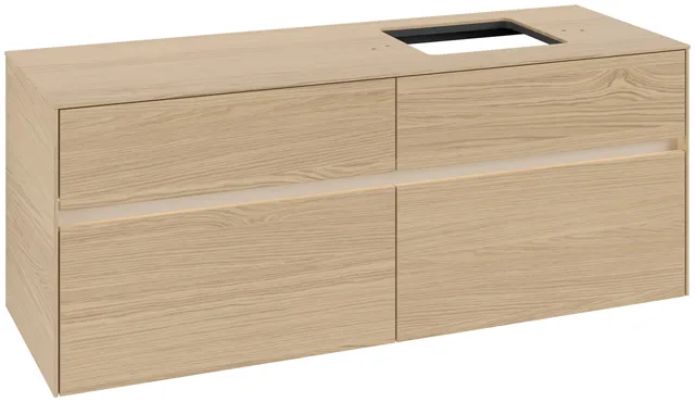 Villeroy & Boch Waschtischunterschrank „Collaro“ 1400 × 548 × 500 mm Nordic Oak, mit Beleuchtung, für Becken rechts Villeroy & Boch Waschtischunterschrank „Collaro“ 1400 × 548 × 500 mm Nordic Oak, mit Beleuchtung, für Becken rechts