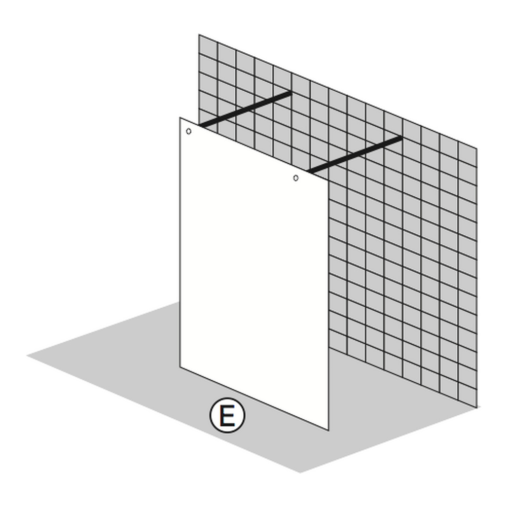 Inloop - feste SW freihstehend 900x2100mm chrom/ESG eckig