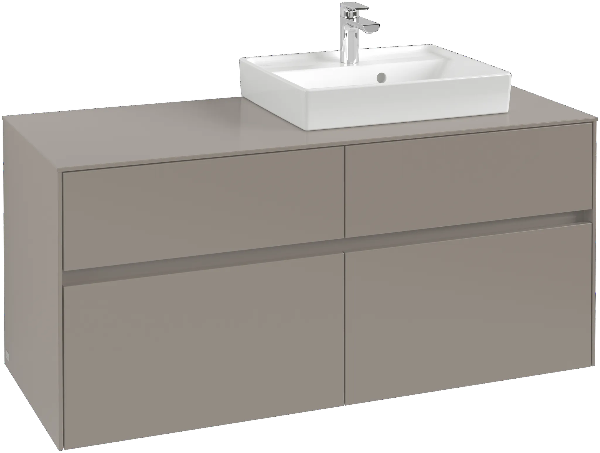 Villeroy & Boch Waschtischunterschrank „Collaro“ 1200 × 548 × 500 mm Glossy White, ohne Beleuchtung, für Becken rechts
