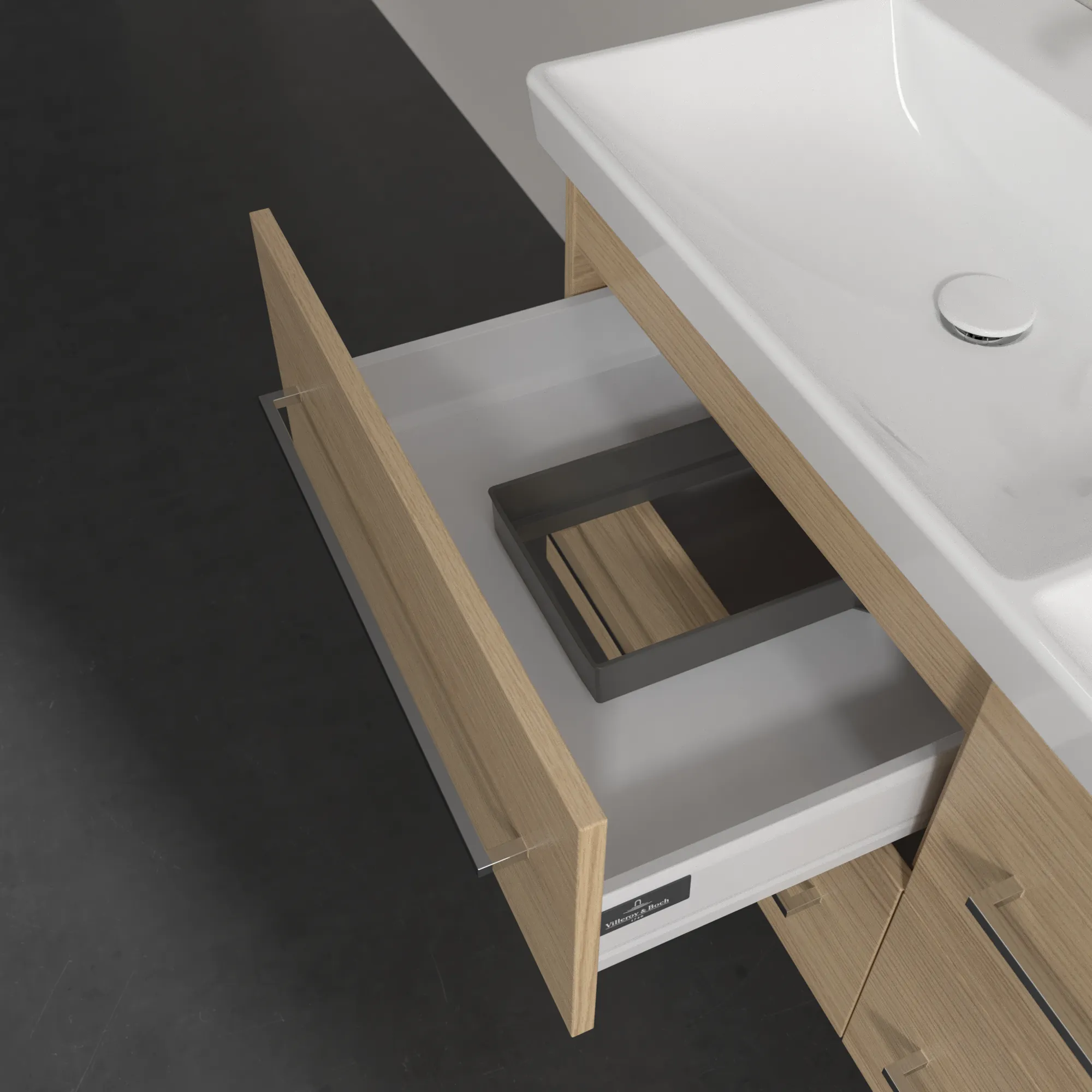 Villeroy & Boch Waschtischunterschrank „Avento“ für Schrank-Doppelwaschtisch 1180 × 514 × 452 mm Nordic Oak, Soft Closing