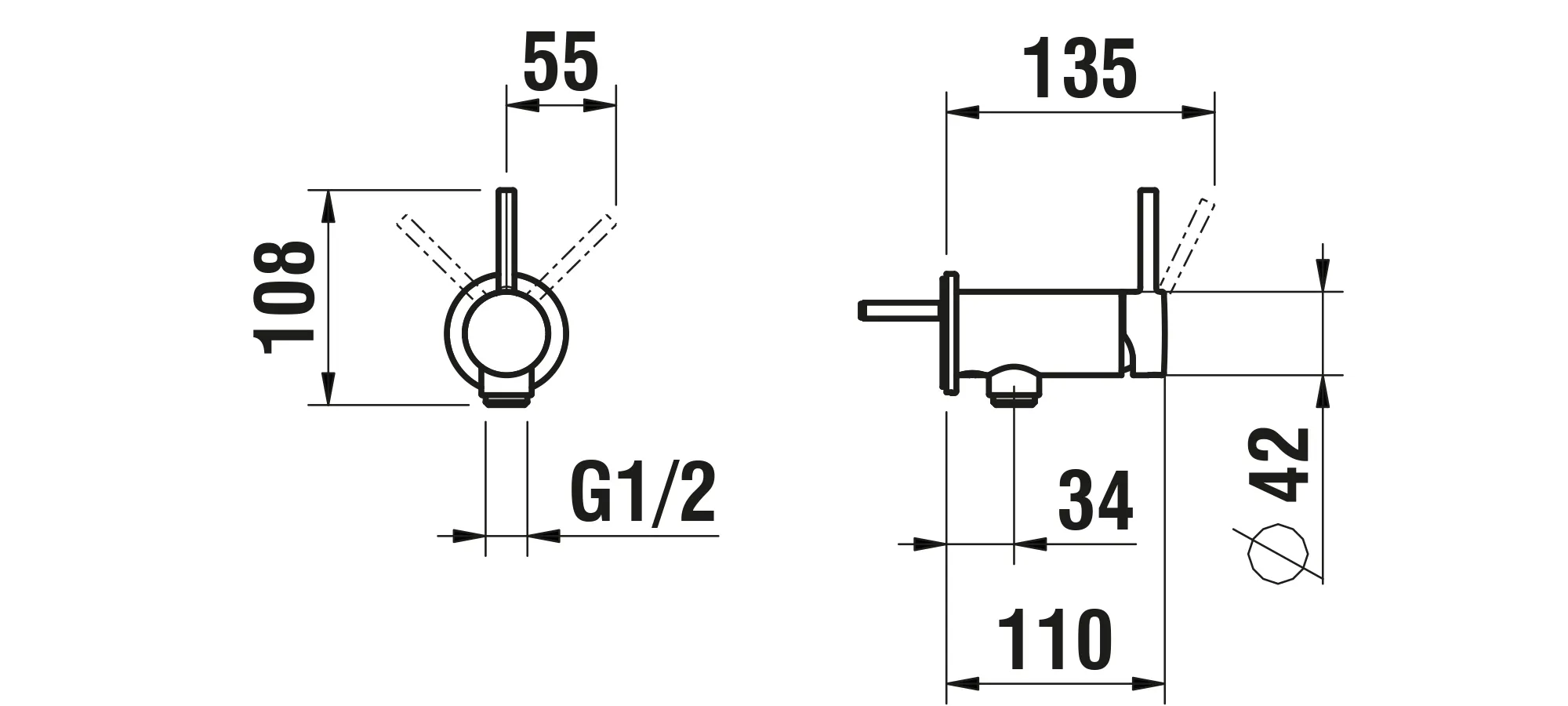 Einhebel-Brausemischer Unterputz TWINPLUS für SIMIBOX 1-Point ohne Zubehör chrom Einhebel-Brausemischer Unterputz TWINPLUS für SIMIBOX 1-Point ohne Zubehör chrom