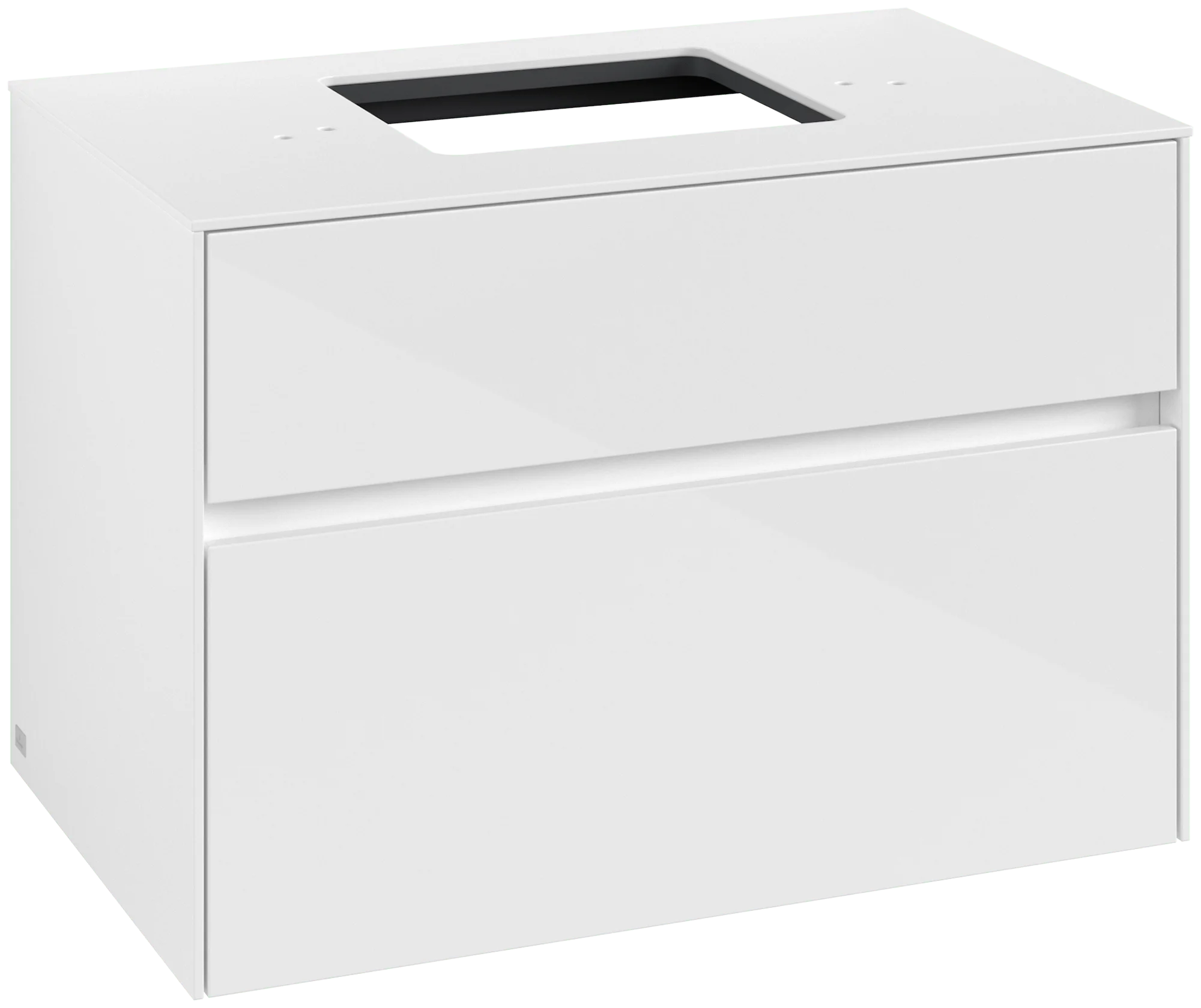 Villeroy & Boch Waschbeckenunterschrank Collaro C12400, Eckig Glossy White, 800x548x500mm, 39kg, mit Absenkautomatik und integrierten Griffen