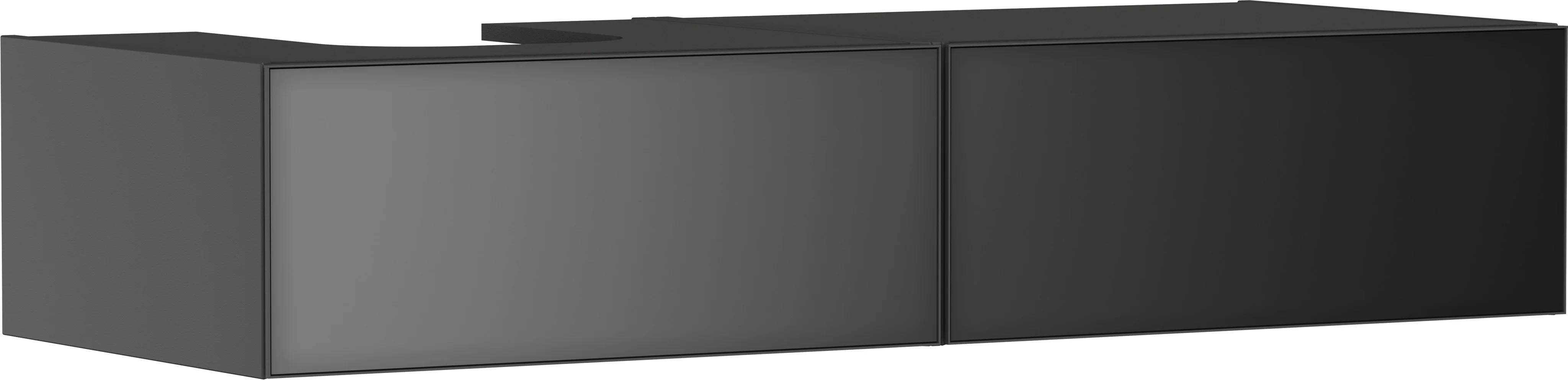 Hansgrohe Xevolos E Waschtischunterschrank Schiefergrau Matt 1370x550mm mit 2 Schubkästen, grifflos, PushOpen, SoftClose