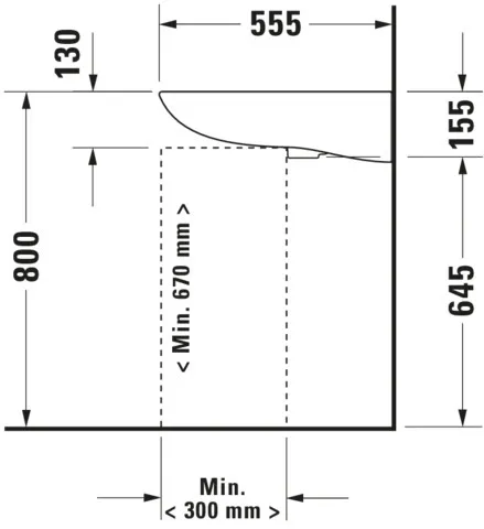 Waschtisch Vital „D-Code“, Form rechteckig 60 × 55,5 cm