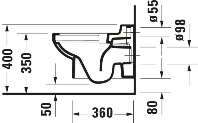 Wand-Tiefspül-WC „No.1“ 32,5 × 34,5 × 48 cm, ohne Spülrand