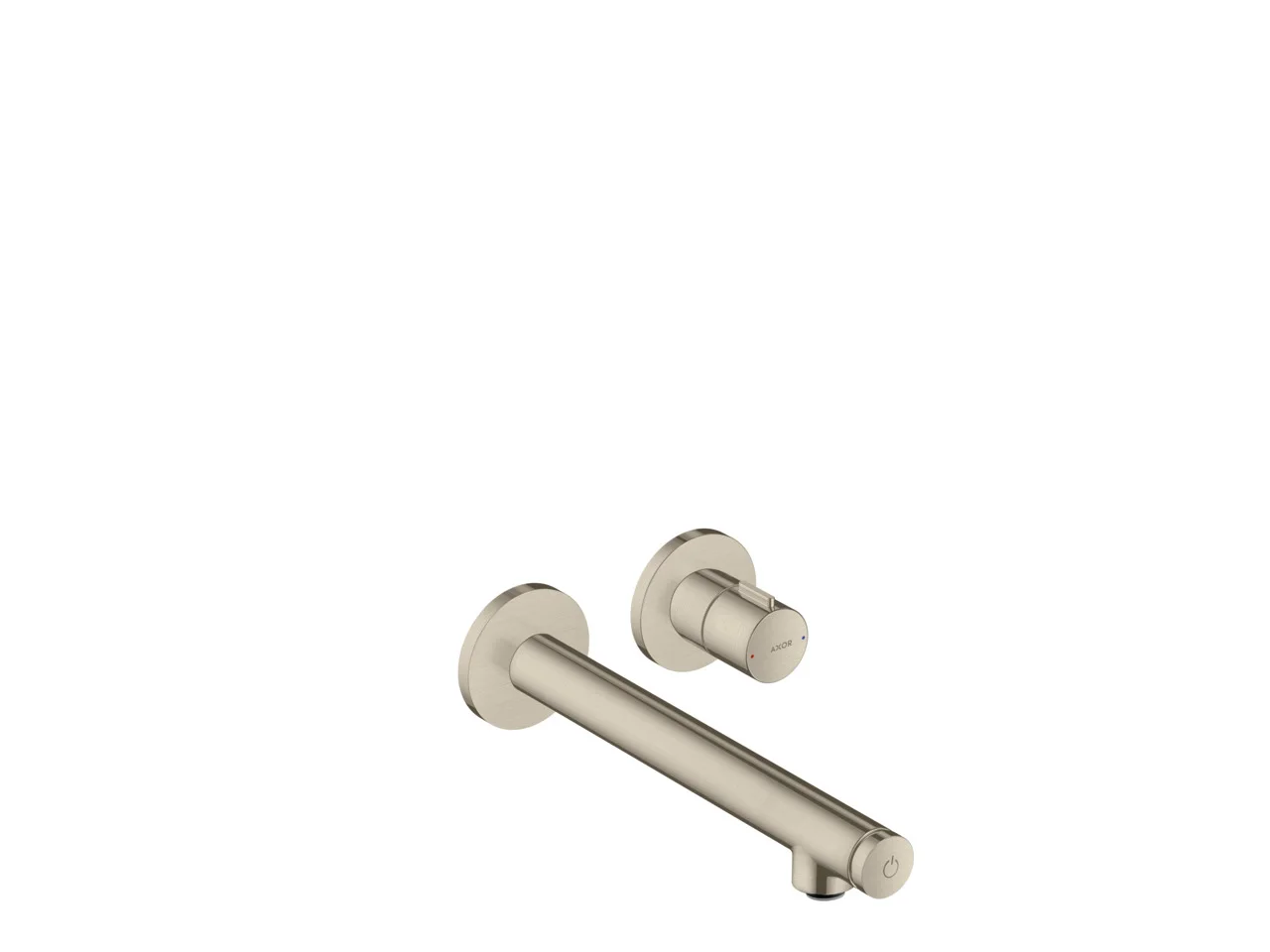 Hansgrohe AXOR Uno Waschtischmischer Unterputz, Brushed Nickel, Ausladung 221 mm, Zylindergriff, Normalstrahl, max. Durchfluss 5 l/min