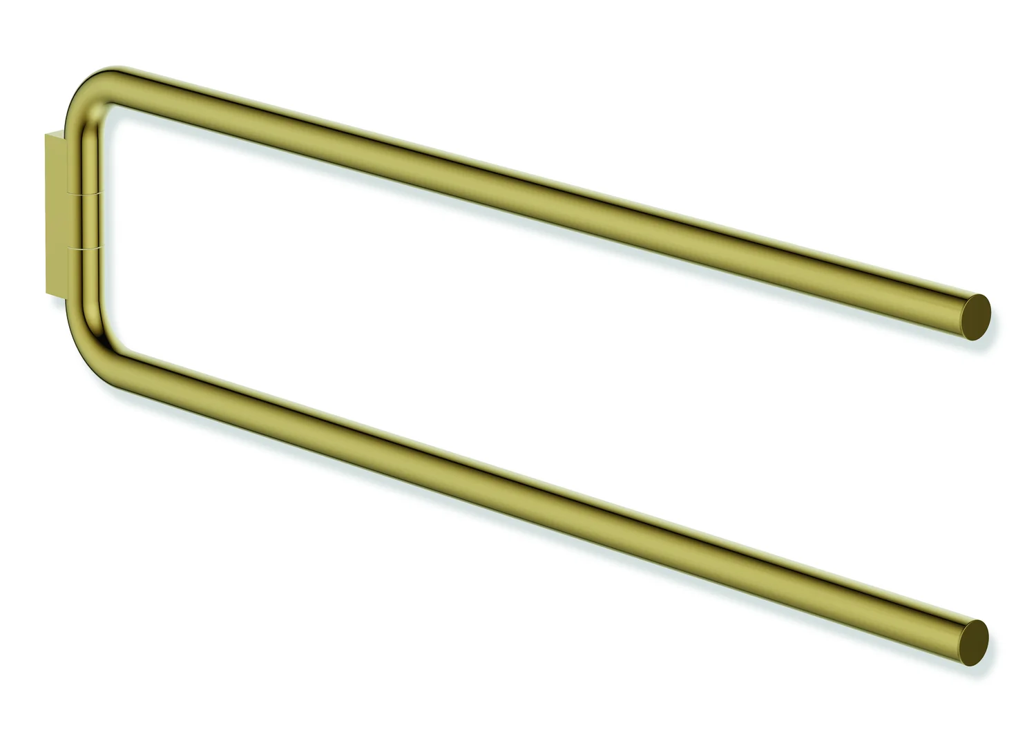 HEWI Handtuchhalter Serie 480, zweiarmig, PVD gold glänzend, Länge 444 mm, Haltearmdurchmesser 15 mm